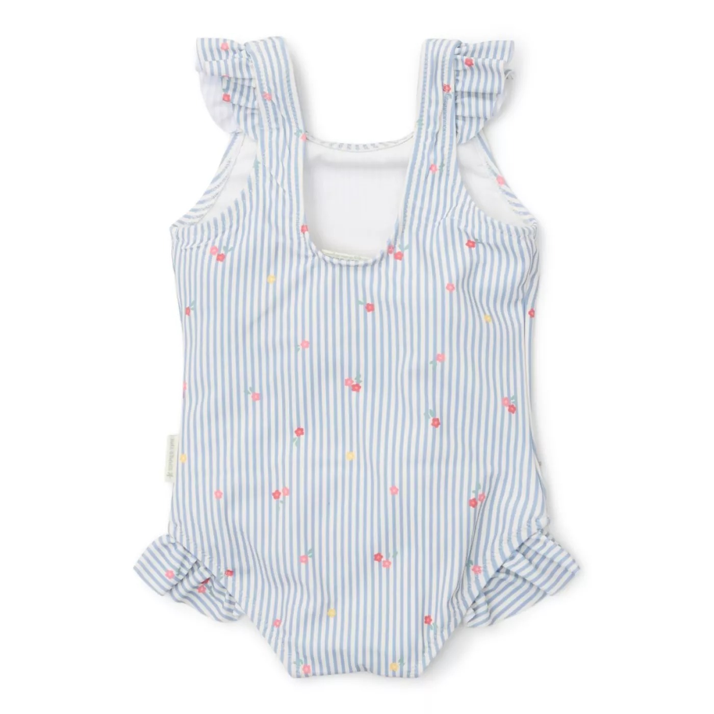 Costum de baie intreg fara maneci cu protectie UV 50+ - Sunny Flowers Blue - Little Dutch 86/92