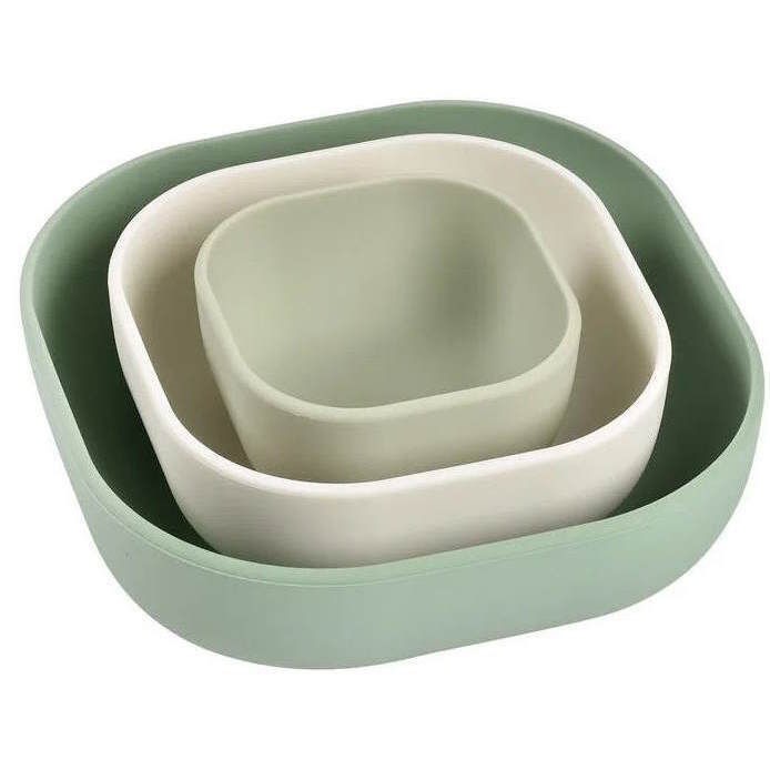 Beaba Set 3 Boluri din silicon Sage Green B913567