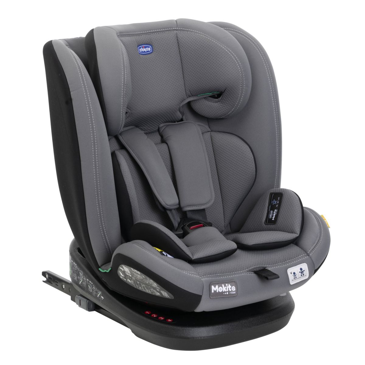 Chicco Scaun auto cu Isofix Mokita i-Size, Classic Grey Black, 76-150 cm
