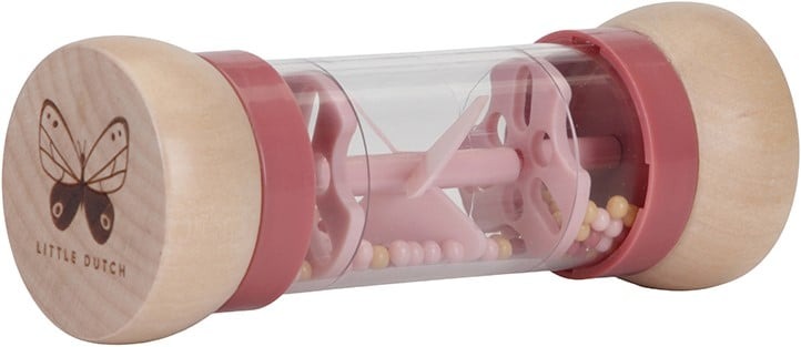 Сенсорная деревянная игрушка FSC – цилиндр с бусинами – Flowers & Butterflies – Little Dutch