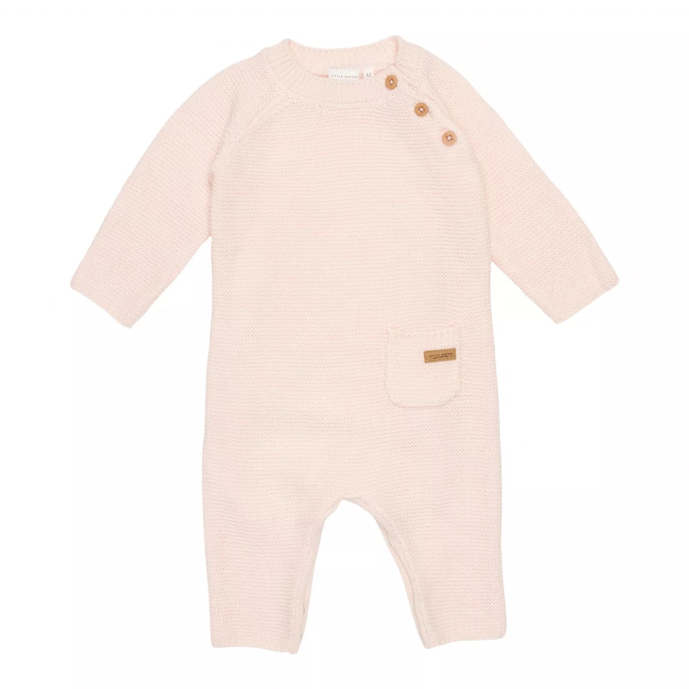 Salopeta tricotata pentru bebelusi - Pink - Flowers & Butterflies - Little Dutch - 74