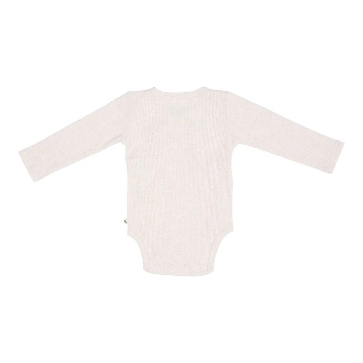 Body kimono cu maneca lunga  din bumbac organic - Sand - Little Dutch - 74/80
