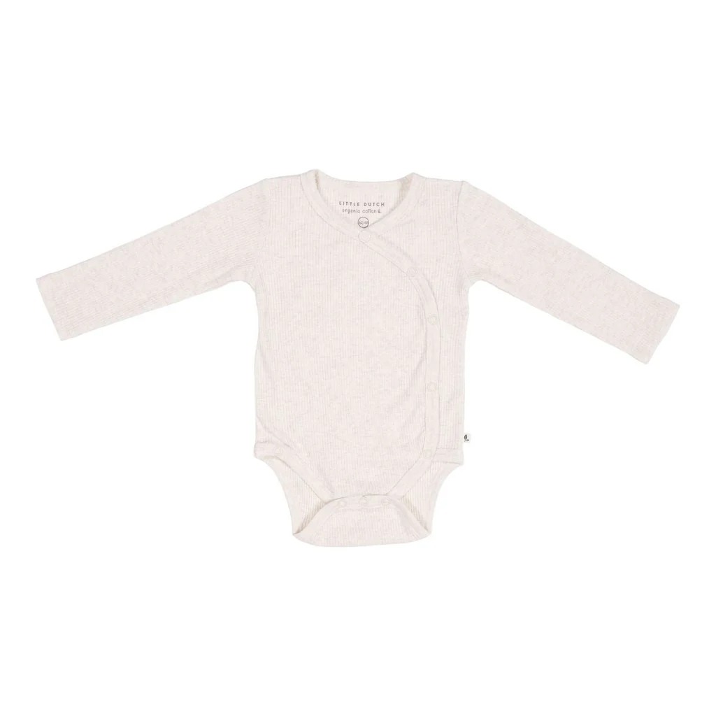 Боди-кимоно с длинным рукавом из органического хлопка — Sand — Little Dutch — 86/92