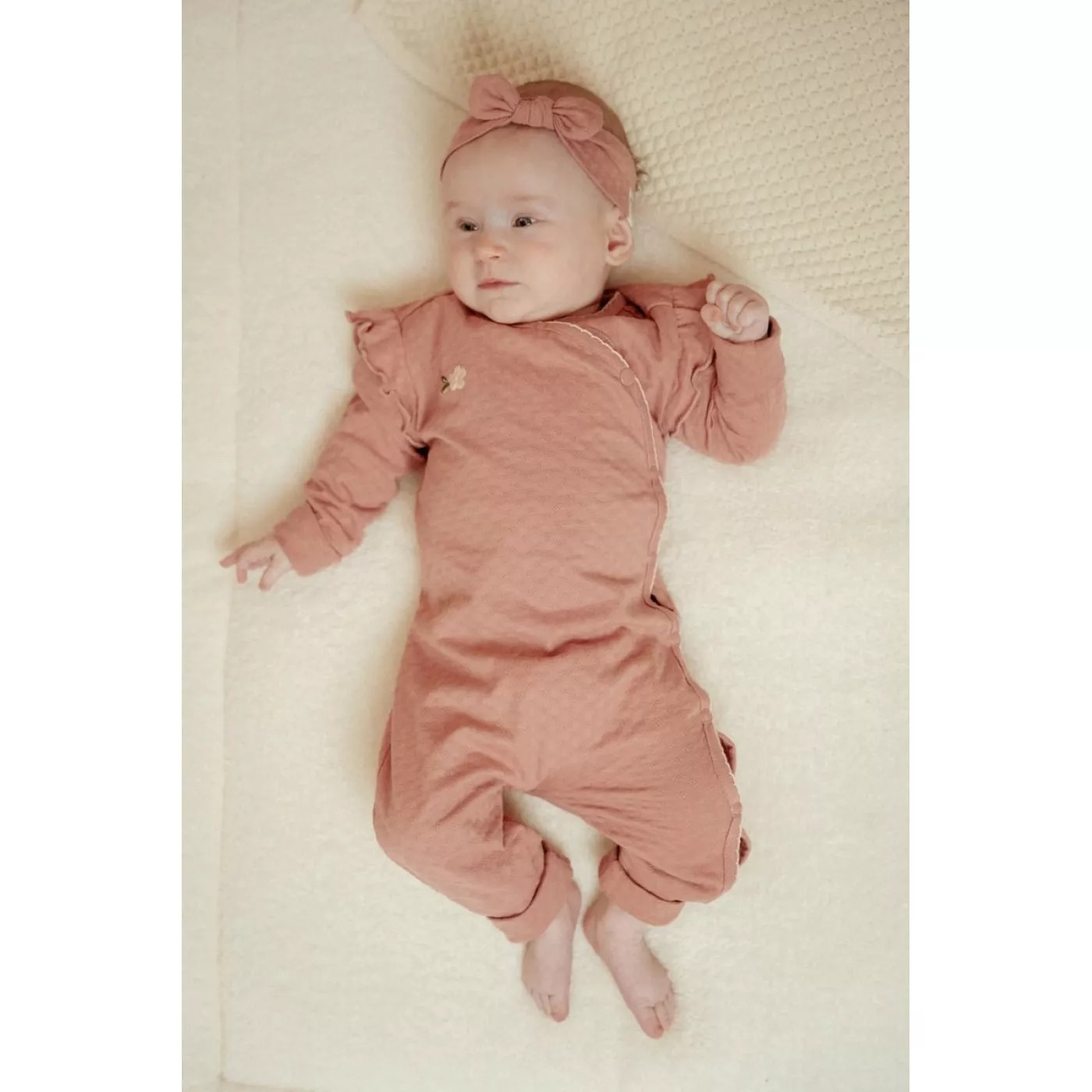 Salopeta pentru bebelusi cu inchidere laterala - Pink Blush - Little Dutch - 68