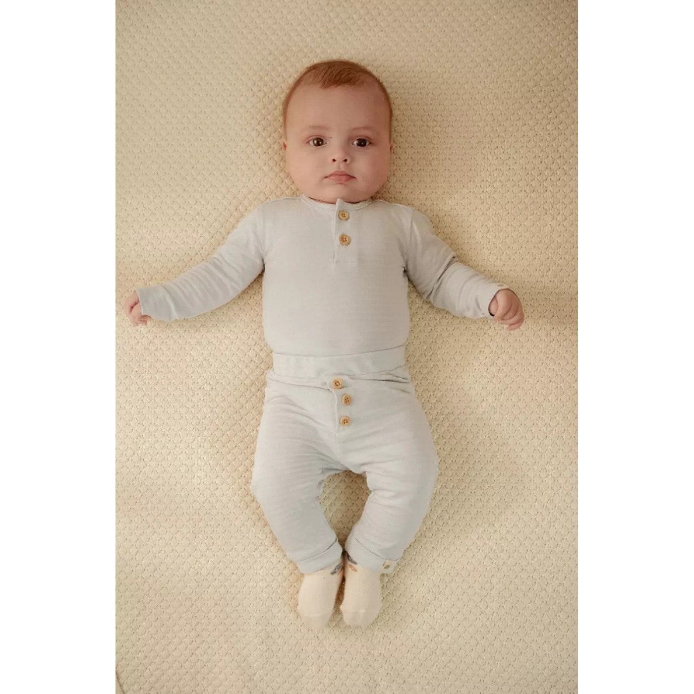 Body cu maneca lunga - Baby Blue - Little Dutch - 62