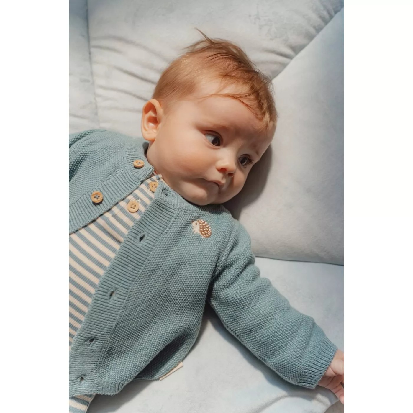 Cardingan din tricot Forest Friends - Baby Blue - Little Dutch - 68