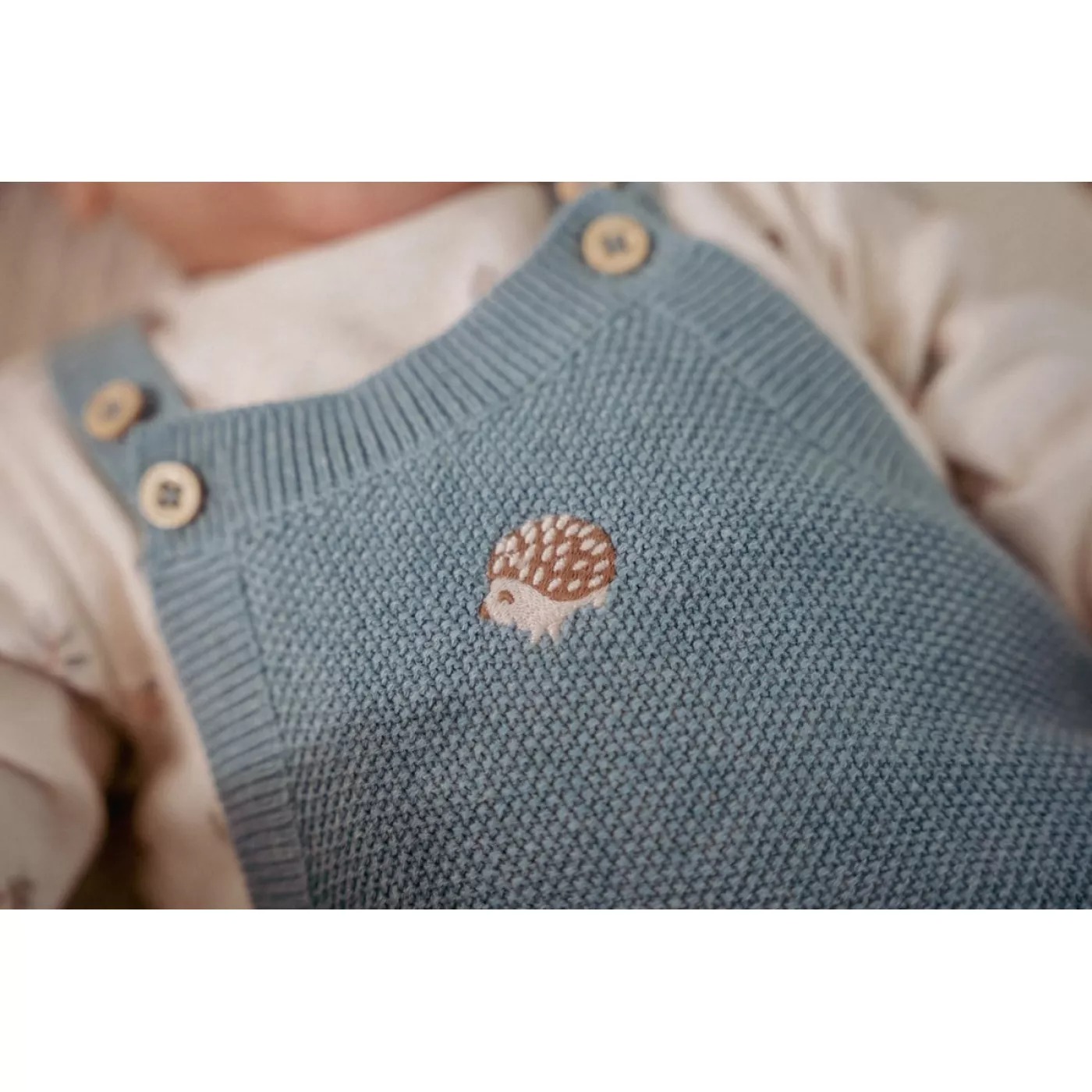 Salopeta din tricot fara maneci - Baby Blue - Little Dutch - 62