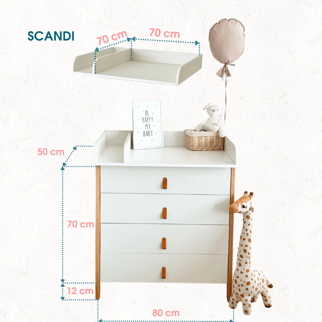 Comoda Scandi Alb/Alb IngVart
