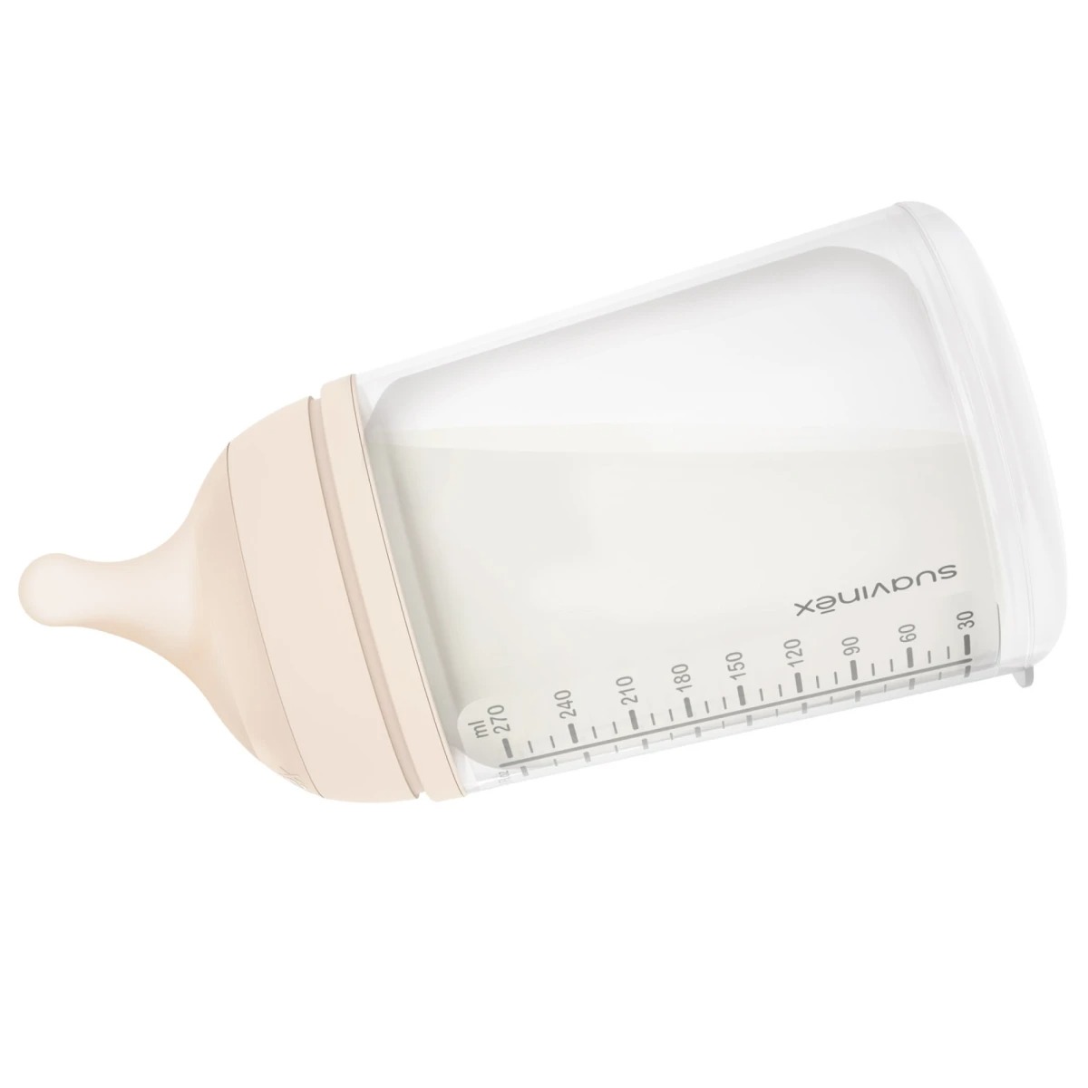 Set Biberon si Tetina Anticolici cu Rezerve Zero, Suavinex, 0+ Luni, Silicon, 180 ml, Transparent