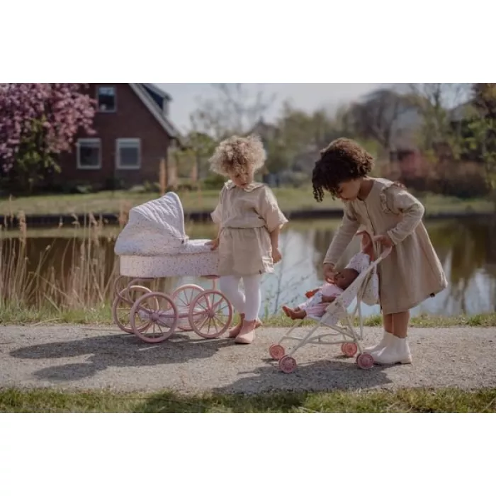 Carucior cu landou pentru papusi - Roz - Little Dutch