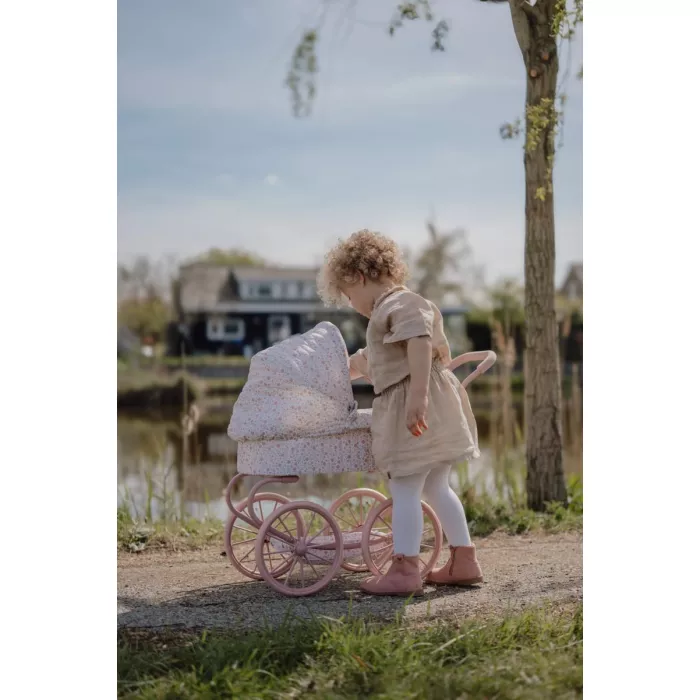 Carucior cu landou pentru papusi - Roz - Little Dutch