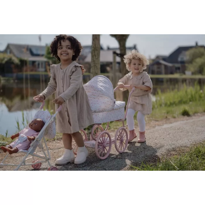 Carucior cu landou pentru papusi - Roz - Little Dutch