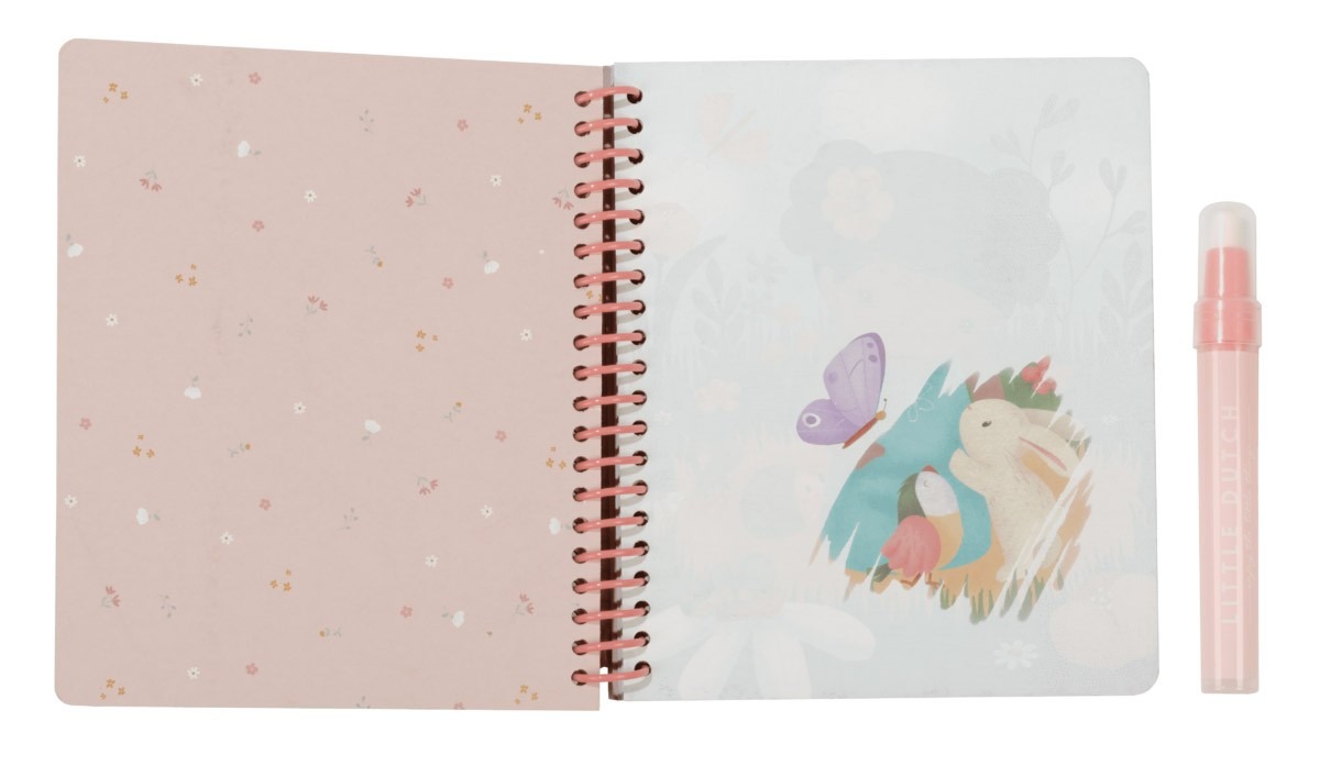 Carte magica de colorat cu apa - Rosa - Little Dutch