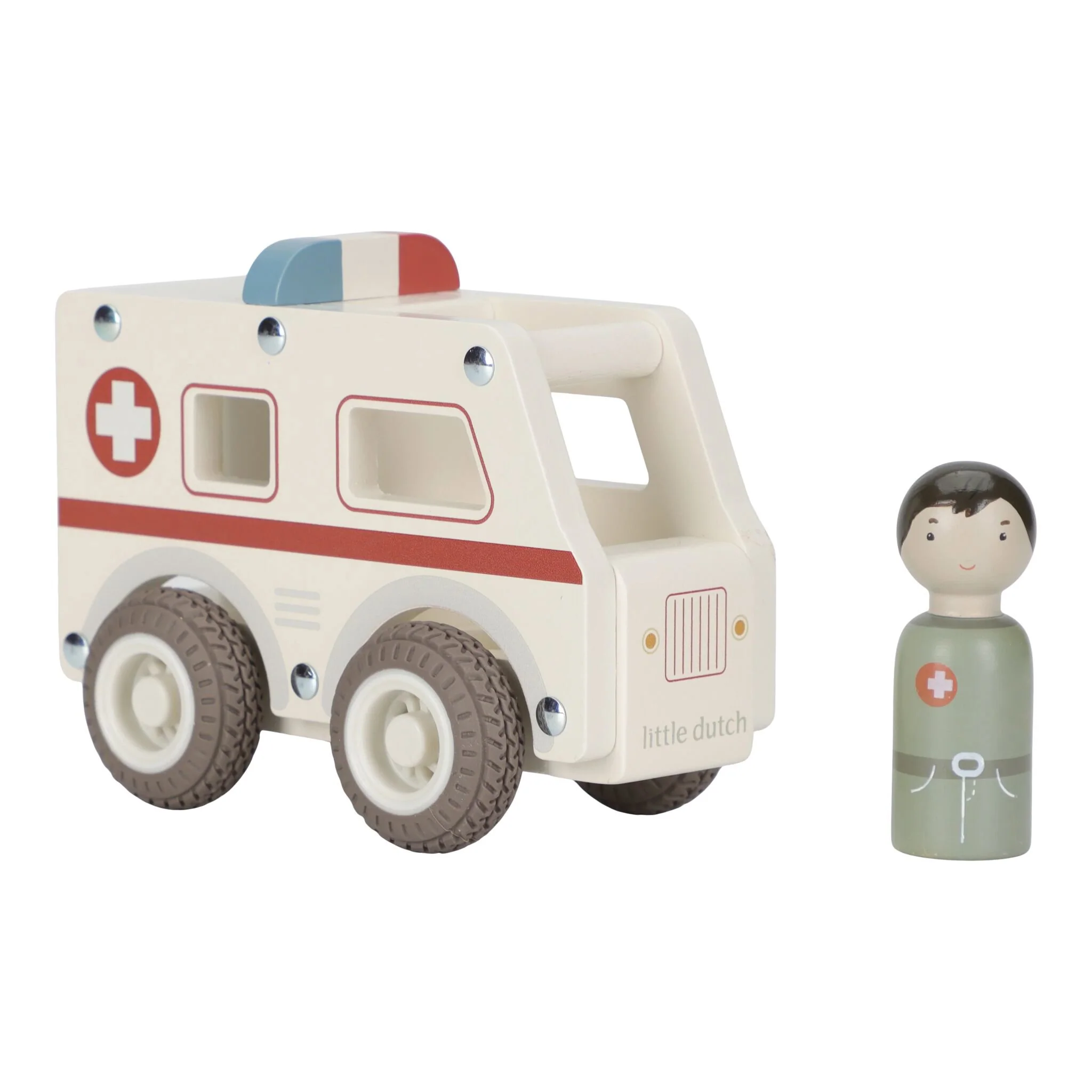 Masinuta din lemn FSC - Ambulanta - Little Dutch