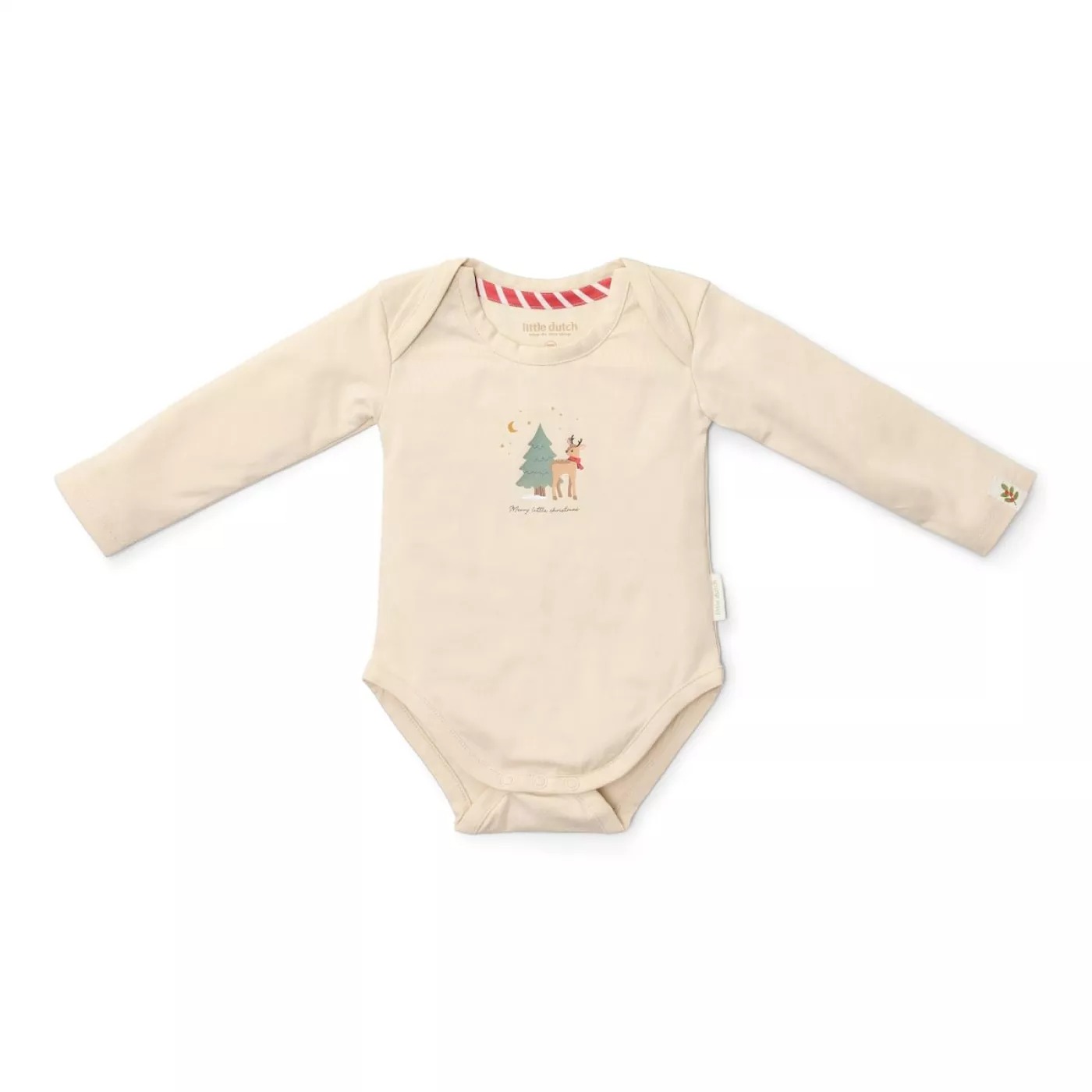 Body cu maneca lunga din bumbac organic - My first Christmas - Little Dutch - 50/56