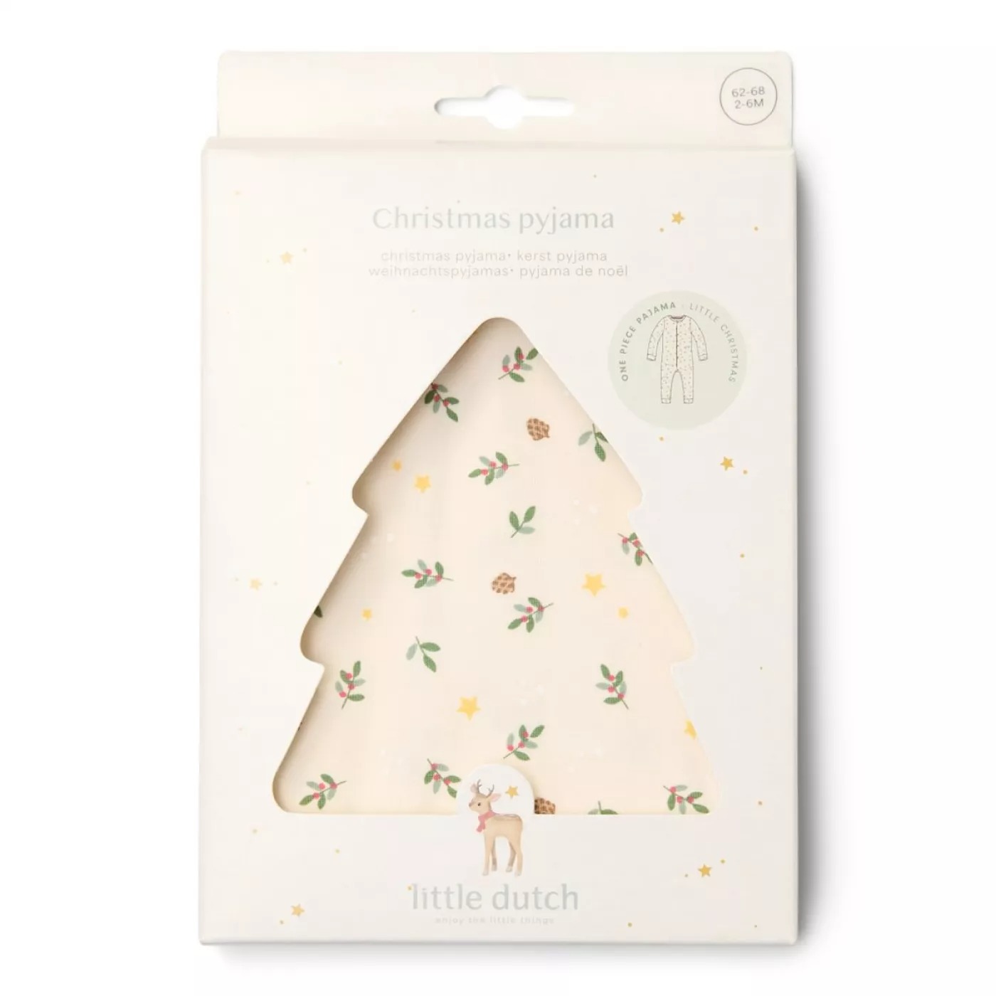 Salopeta din bumbac organic pentru bebelusi - Little Christmas - Little Dutch 62/68