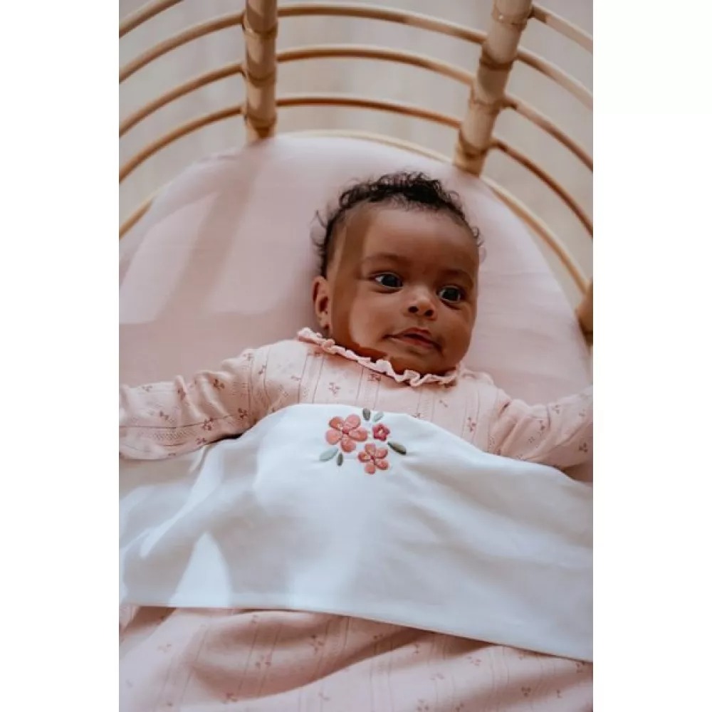 Patura dublata din bumbac organic - 70x100 cm - Pure Blossom - Little Dutch