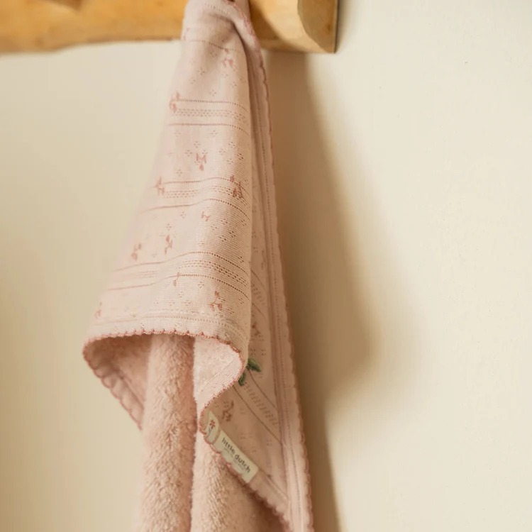 Полотенце с капюшоном из органического хлопка для малышей – 75 × 75 см – Pure Blossom – Little Dutch