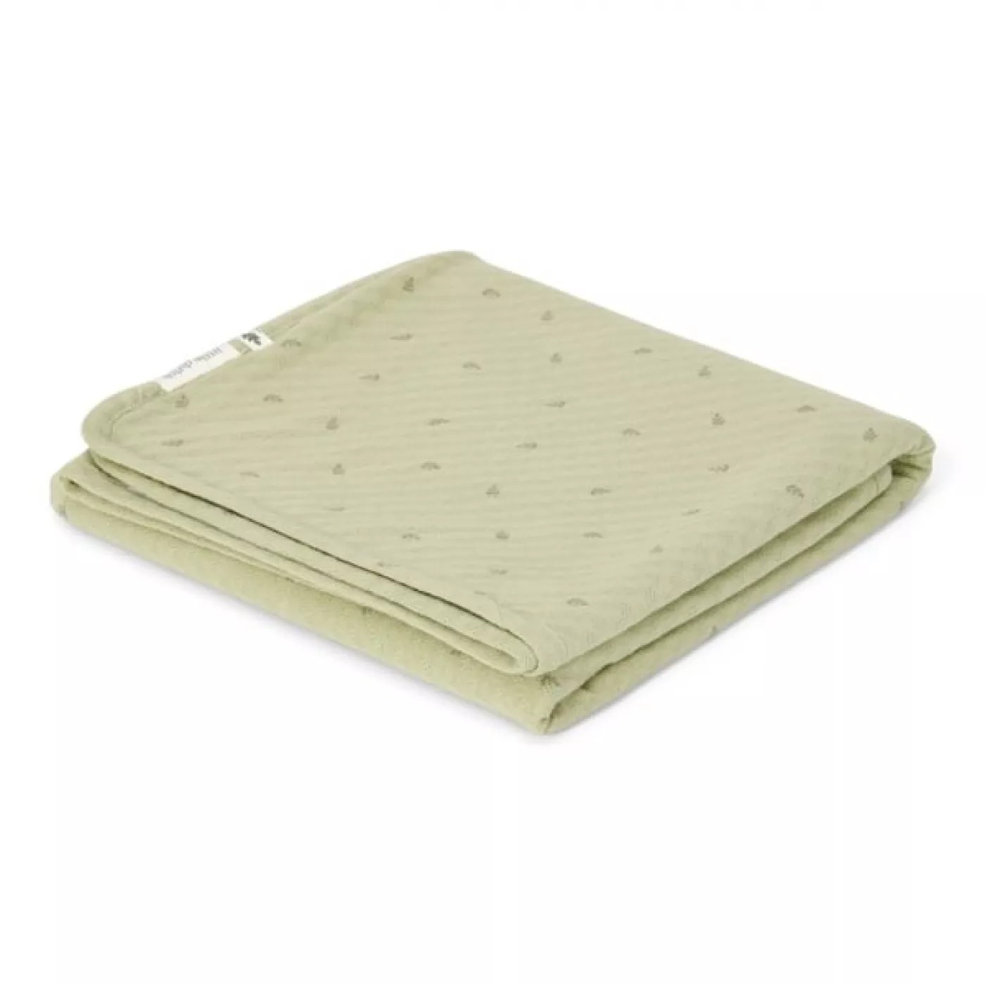 Двустороннее одеяло из органического хлопка – 70 × 100 см – Pure Sage Leaves – Little Dutch