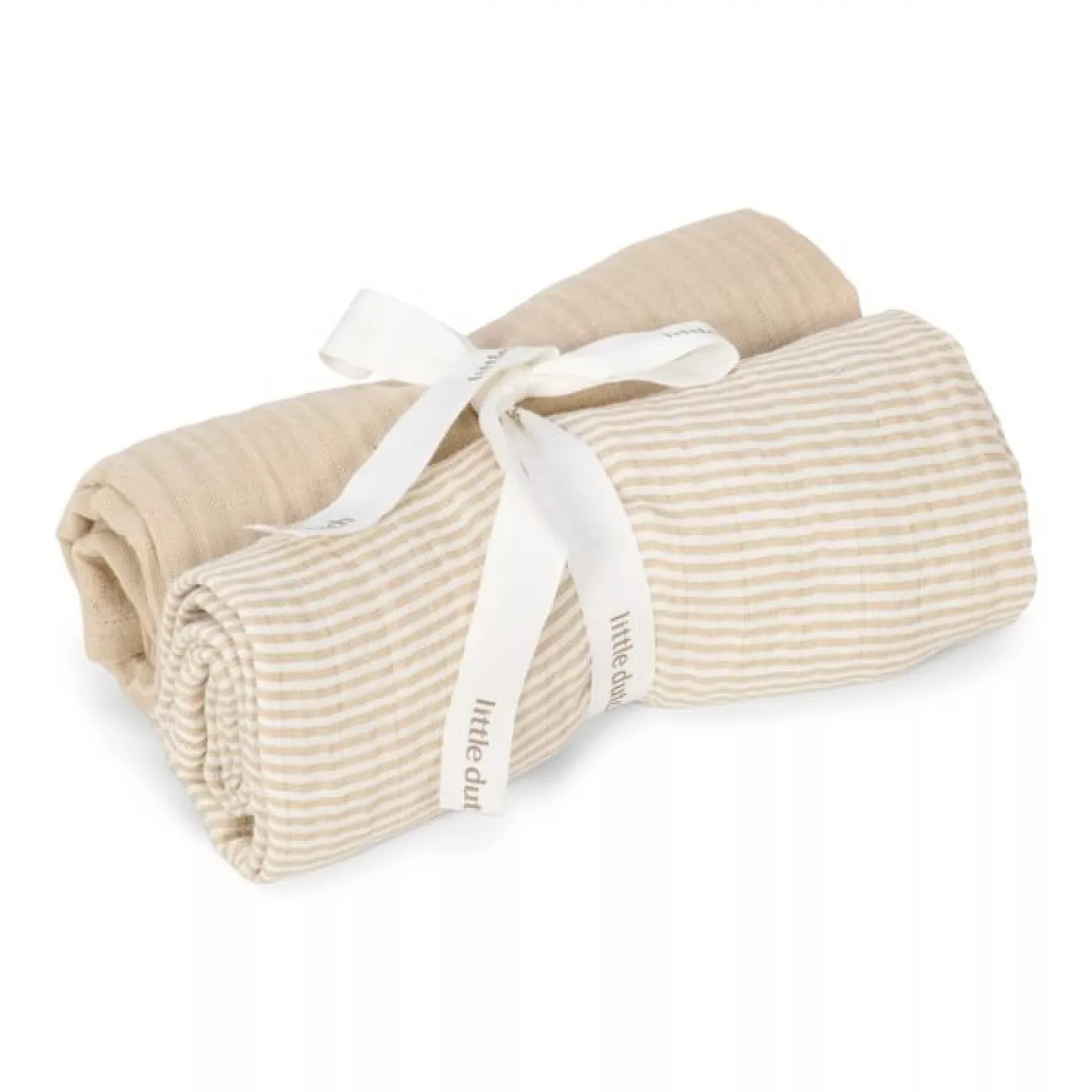 Muselina din bumbac organic - set 2 bucati - 70x70 cm - Pure Soft Beige - Little Dutch