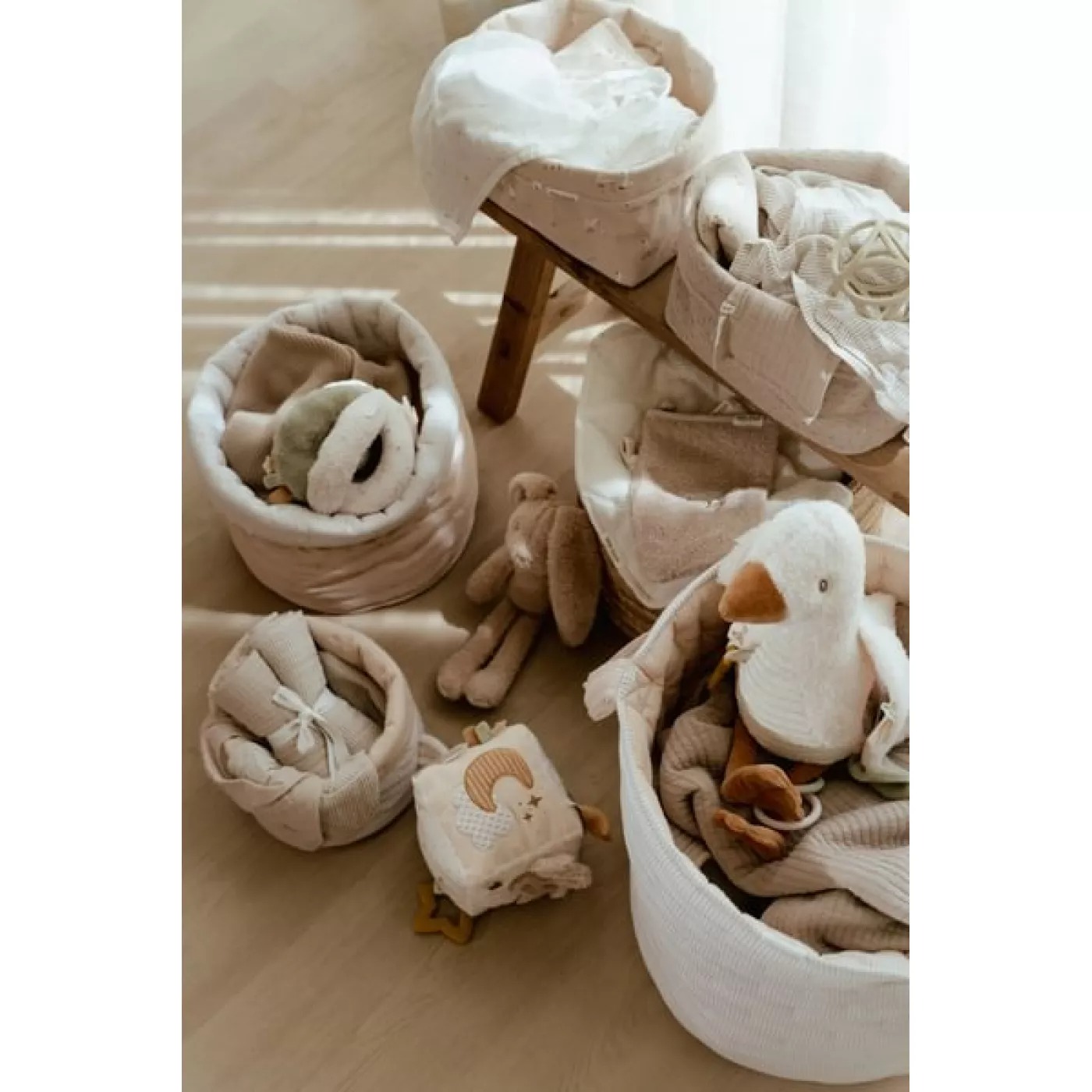 Cos de depozitare din bumbac organic - 25x15 cm - Little Goose - Little Dutch