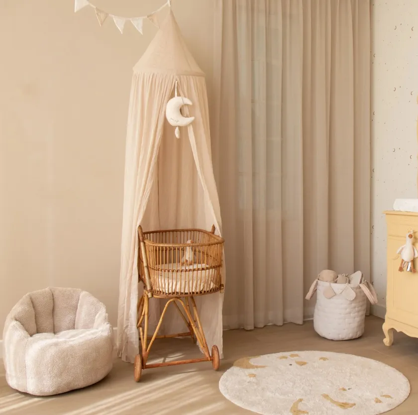 Балдахин из муслина из органического хлопка – Pure Soft Beige – Little Dutch