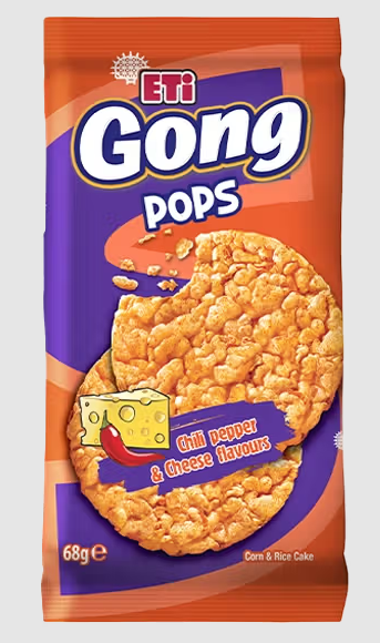 Gong Pops cu aromă de ardei Chili şi caşcaval  68g