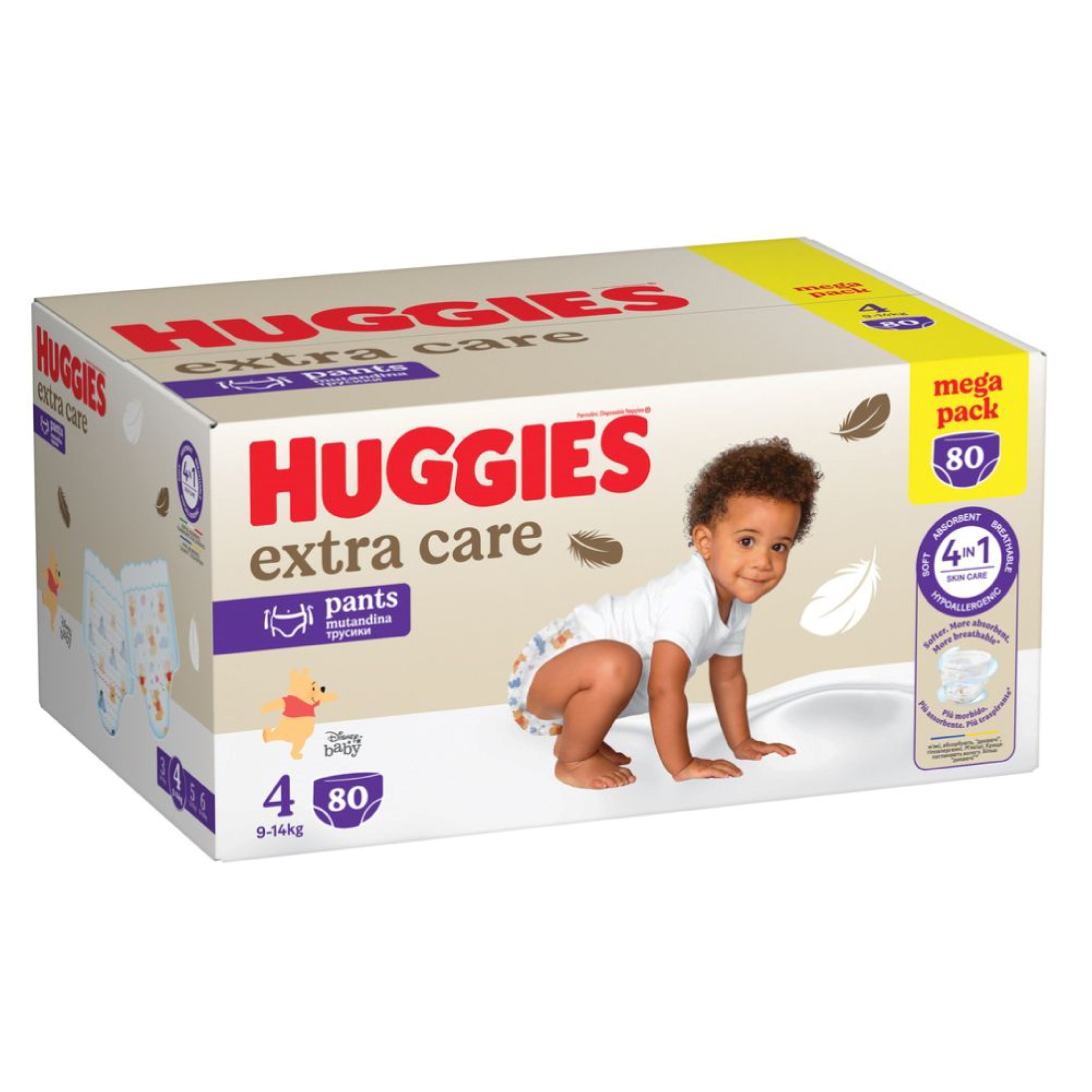 Scutece-chiloţel Huggies Extra Care BOX 4 (9-14 kg), 80 buc