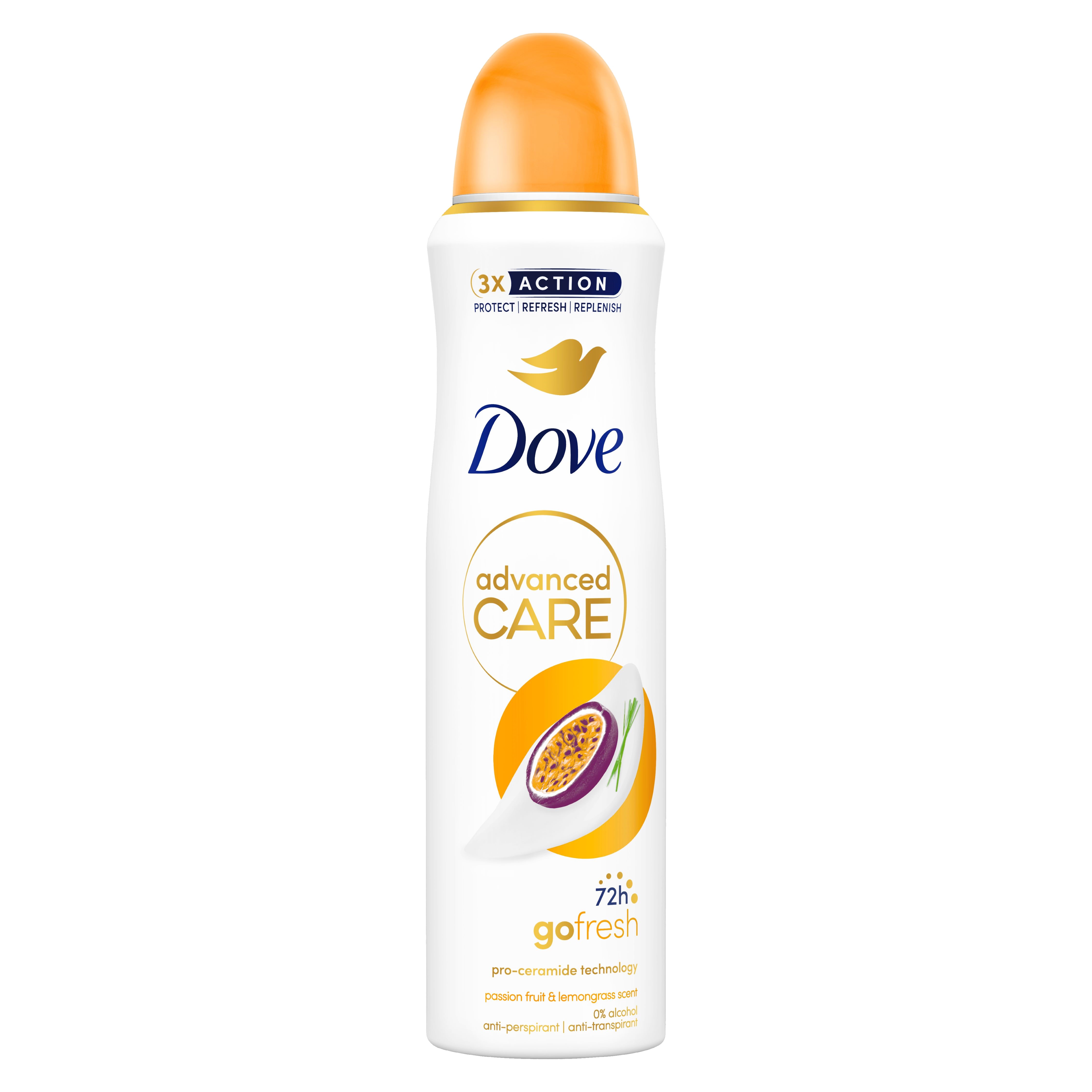Antiperspirant spray Dove Deo Advanced Care Go Fresh Passion Fruit&Lemongrass Scent 150 ml.