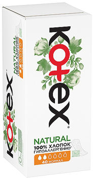 Absorbante pentru fiecare zi Kotex Natural Normal, 40 buc