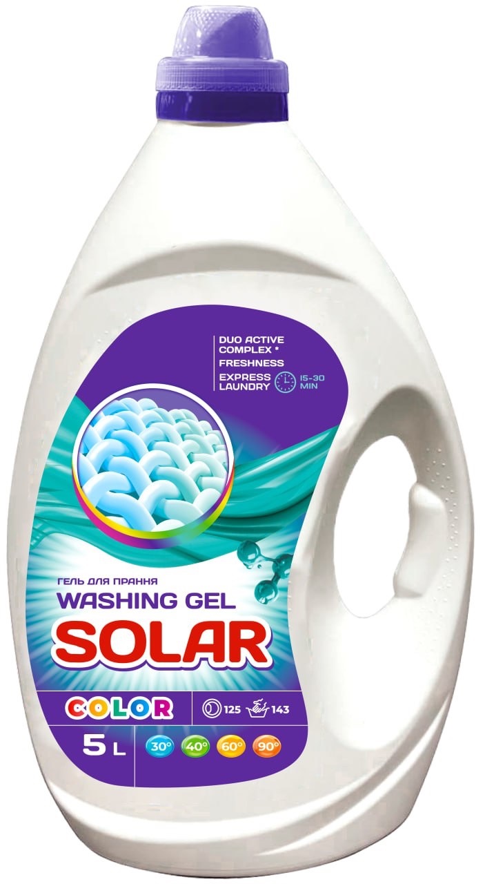 Gel pentru spălat rufe SOLAR Color, 5L