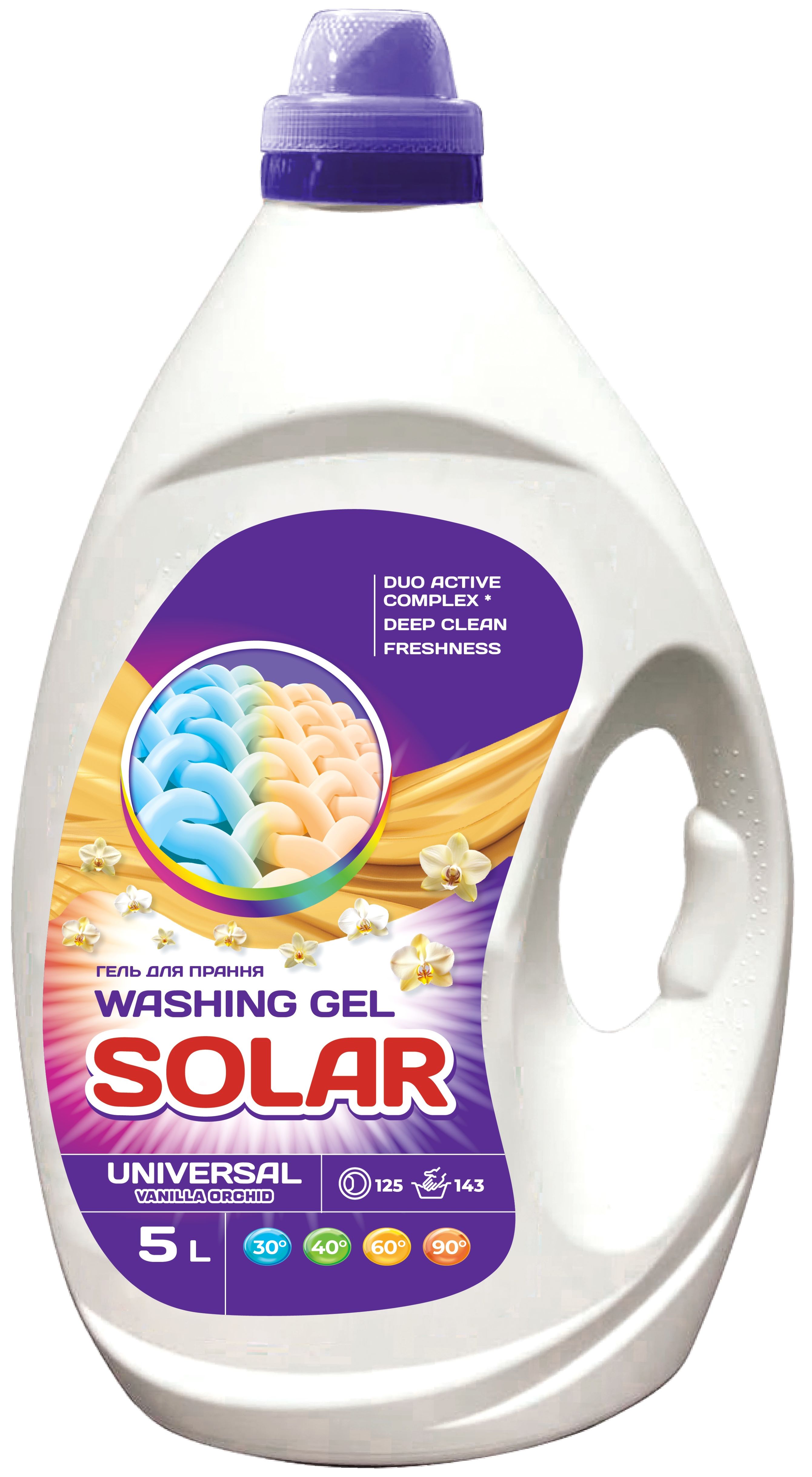 Gel pentru spălat rufe SOLAR Universal Vanilla Orchid 5L