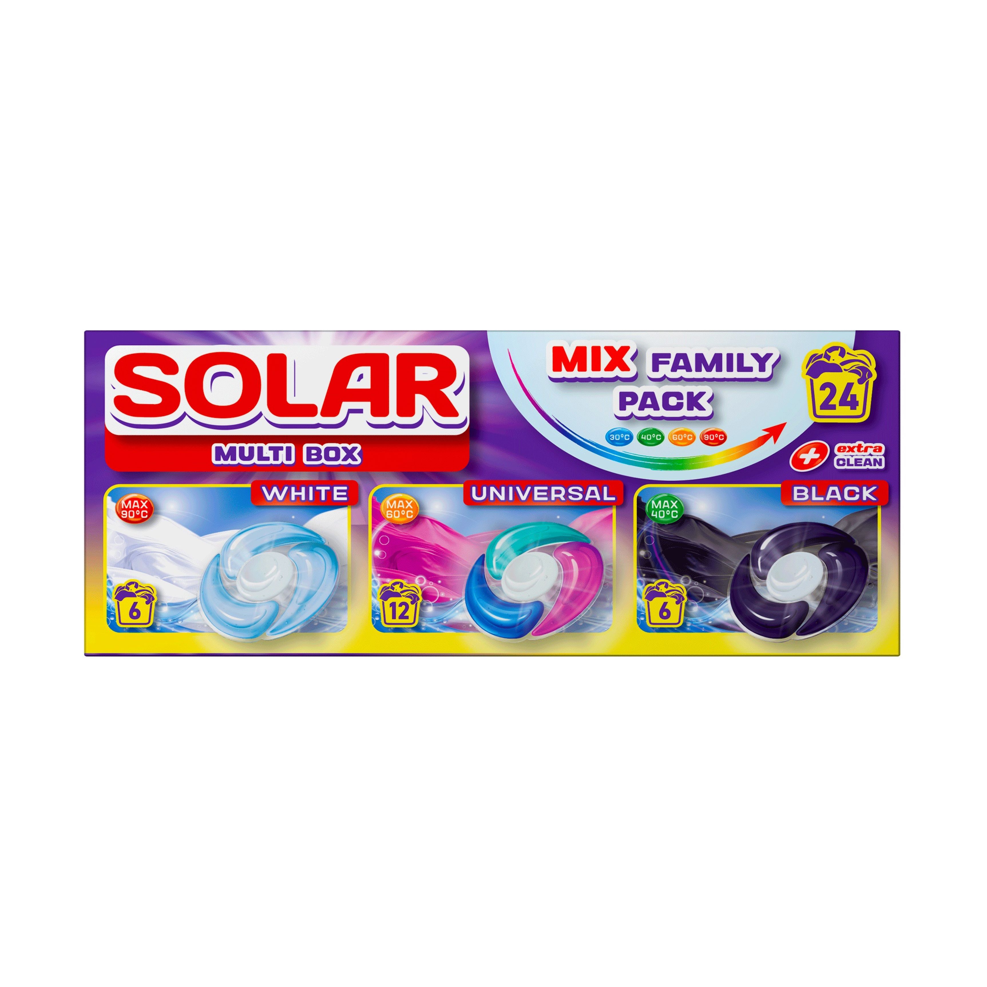 Capsule pentru spălat rufe SOLAR Multi Box 24 buc