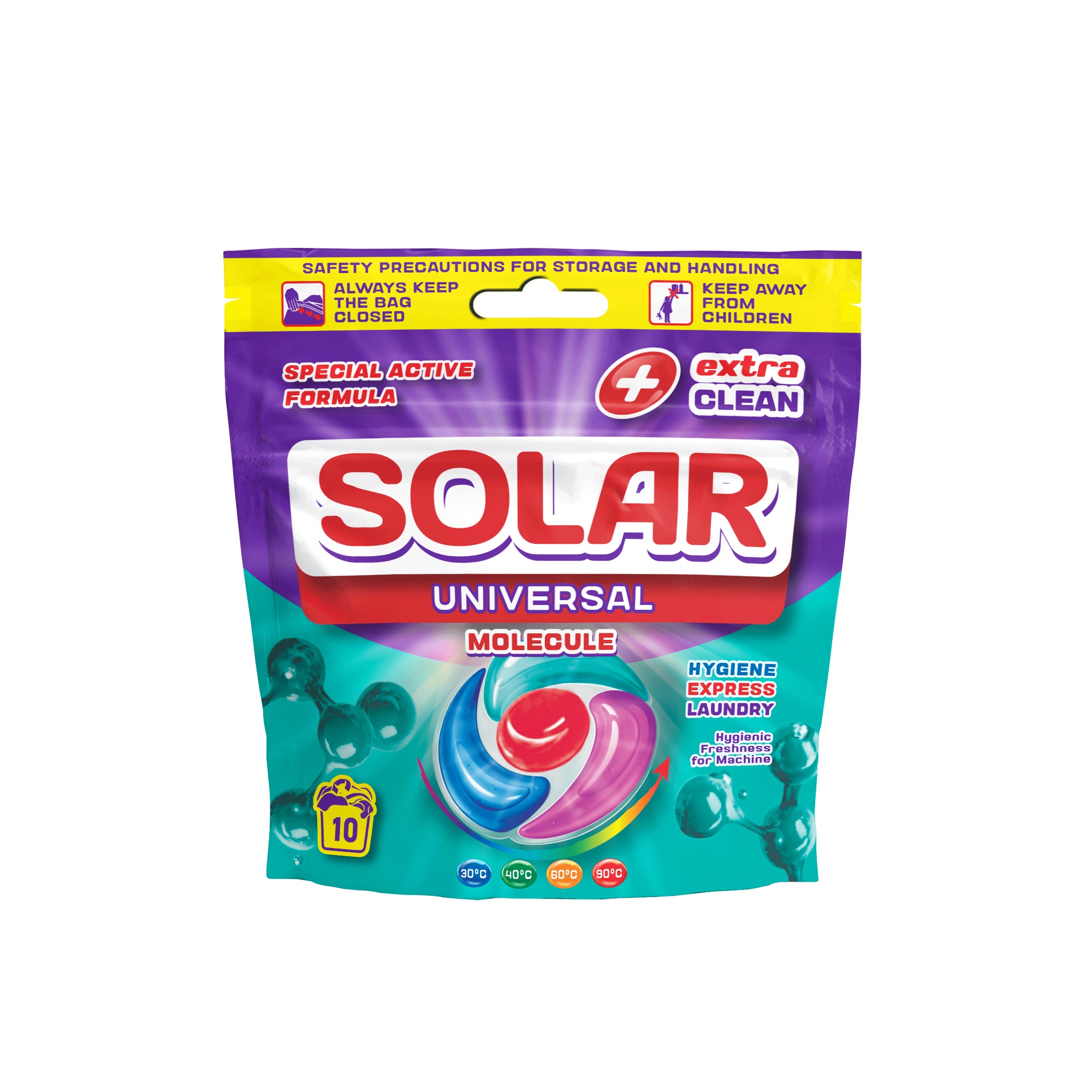 Capsule pentru spălat rufe SOLAR Universal MOLECULE, 10buc