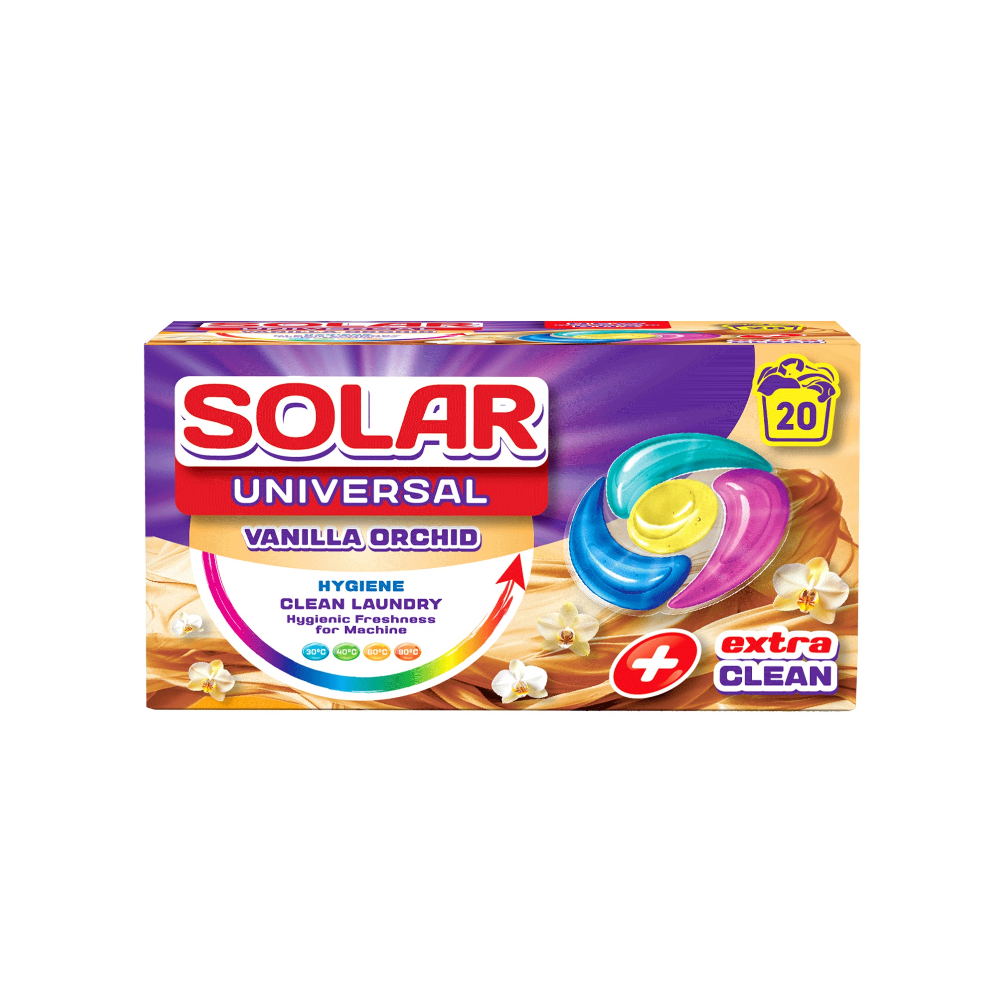 Capsule pentru spălat rufe SOLAR Universal VANILLA ORCHID, 20buc