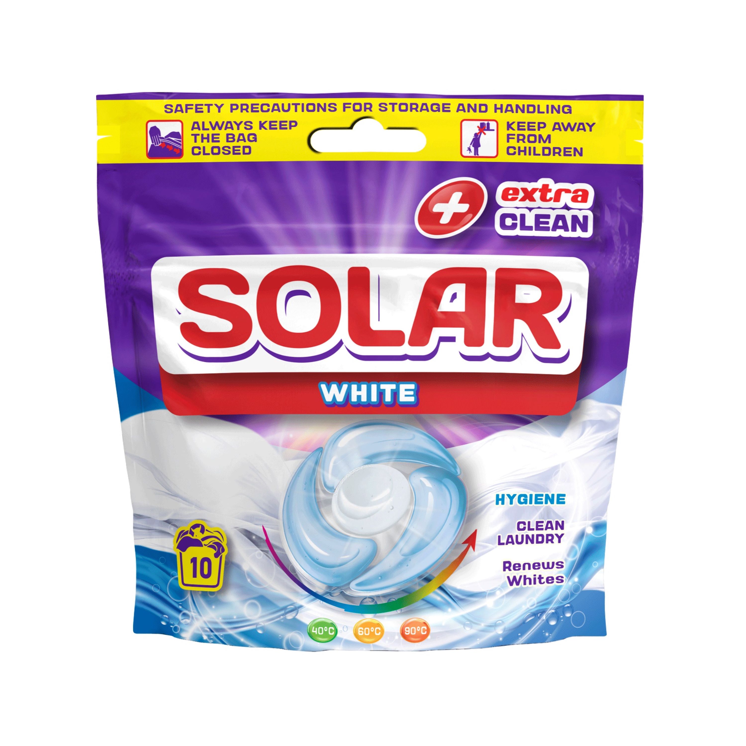 Capsule pentru spălat rufe SOLAR White, 10buc