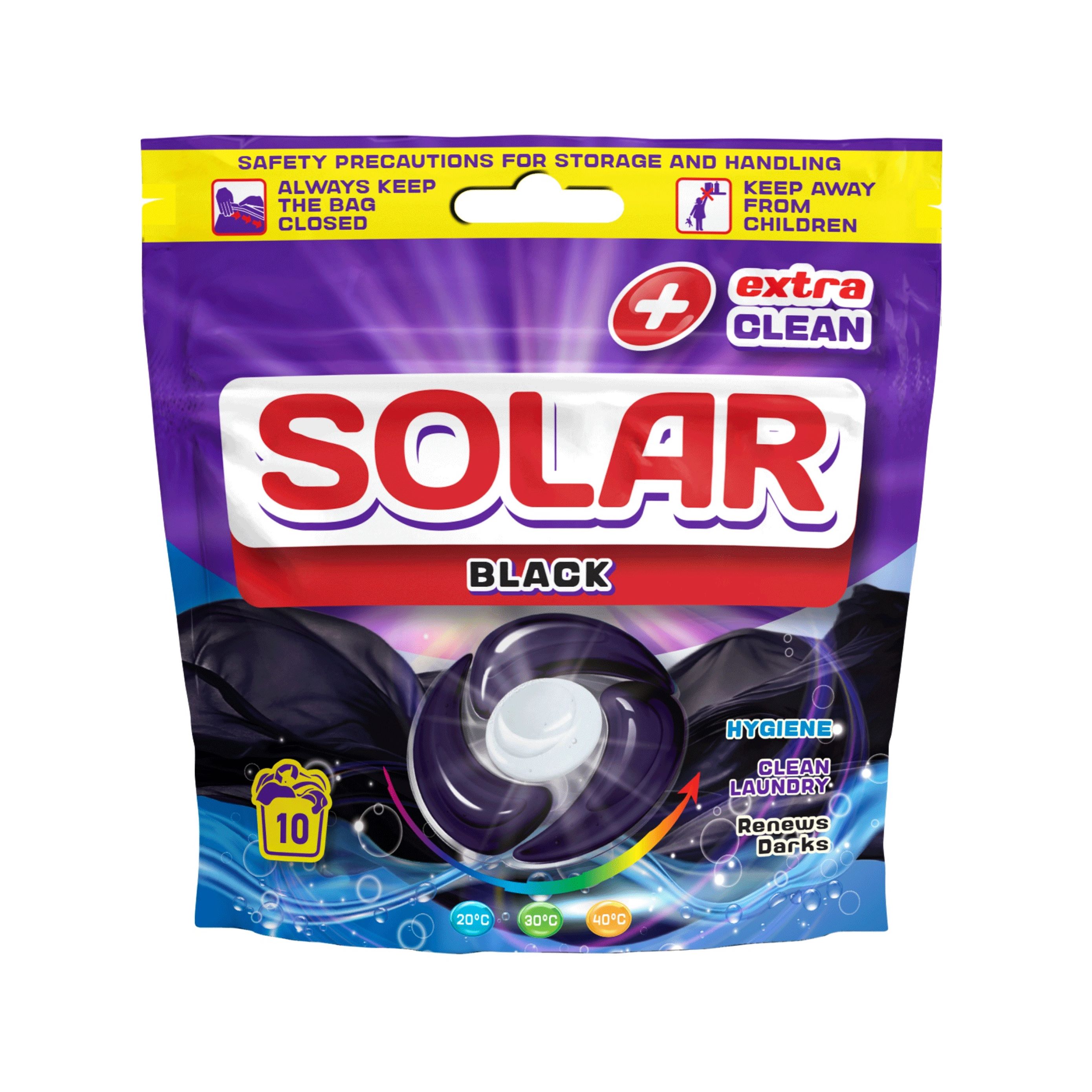 Capsule pentru spălat rufe SOLAR Black, 10buc