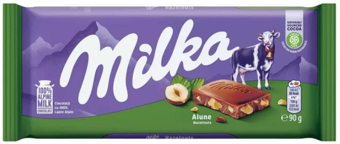 Ciocolată cu lapte alpin Milka alune  90g