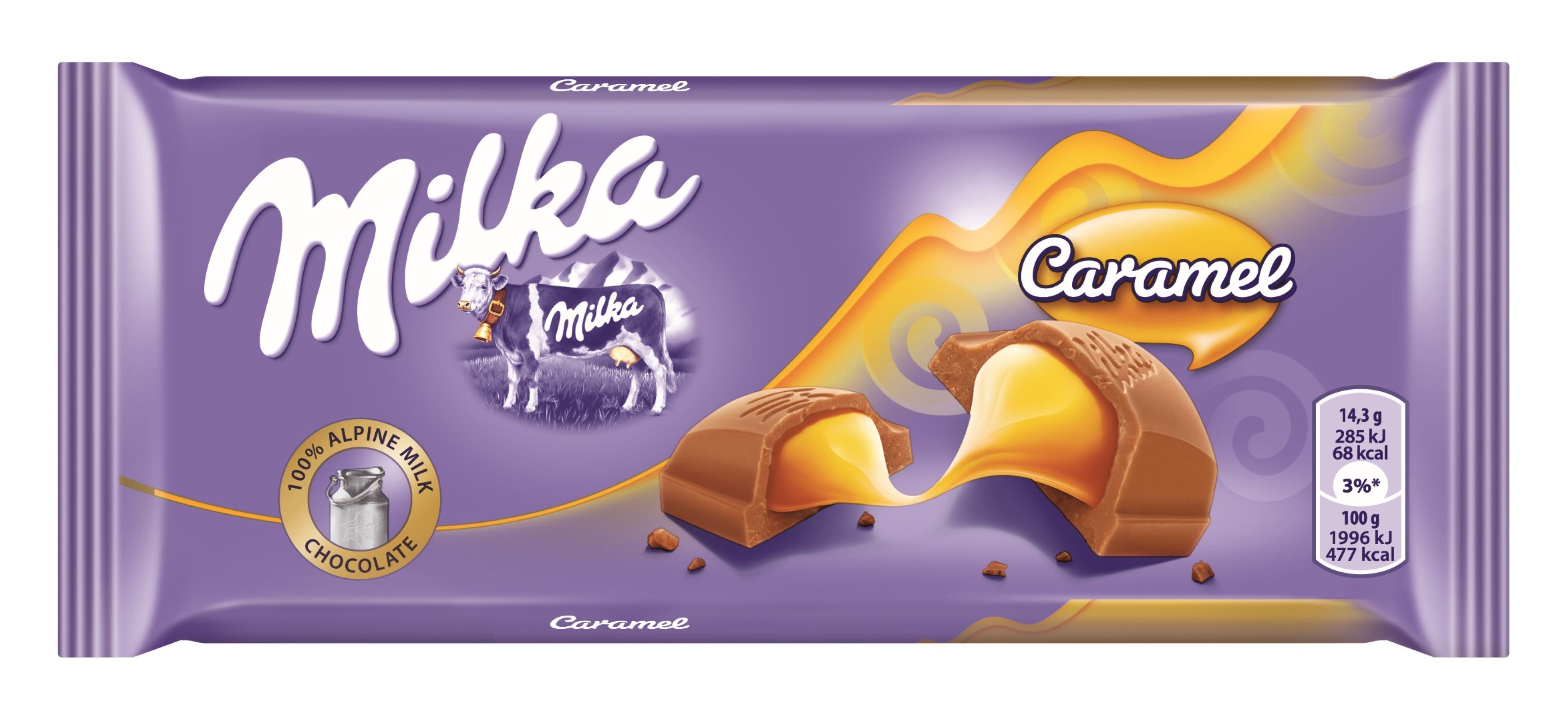 Ciocolată cu lapte alpin Milka Caramel  100g
