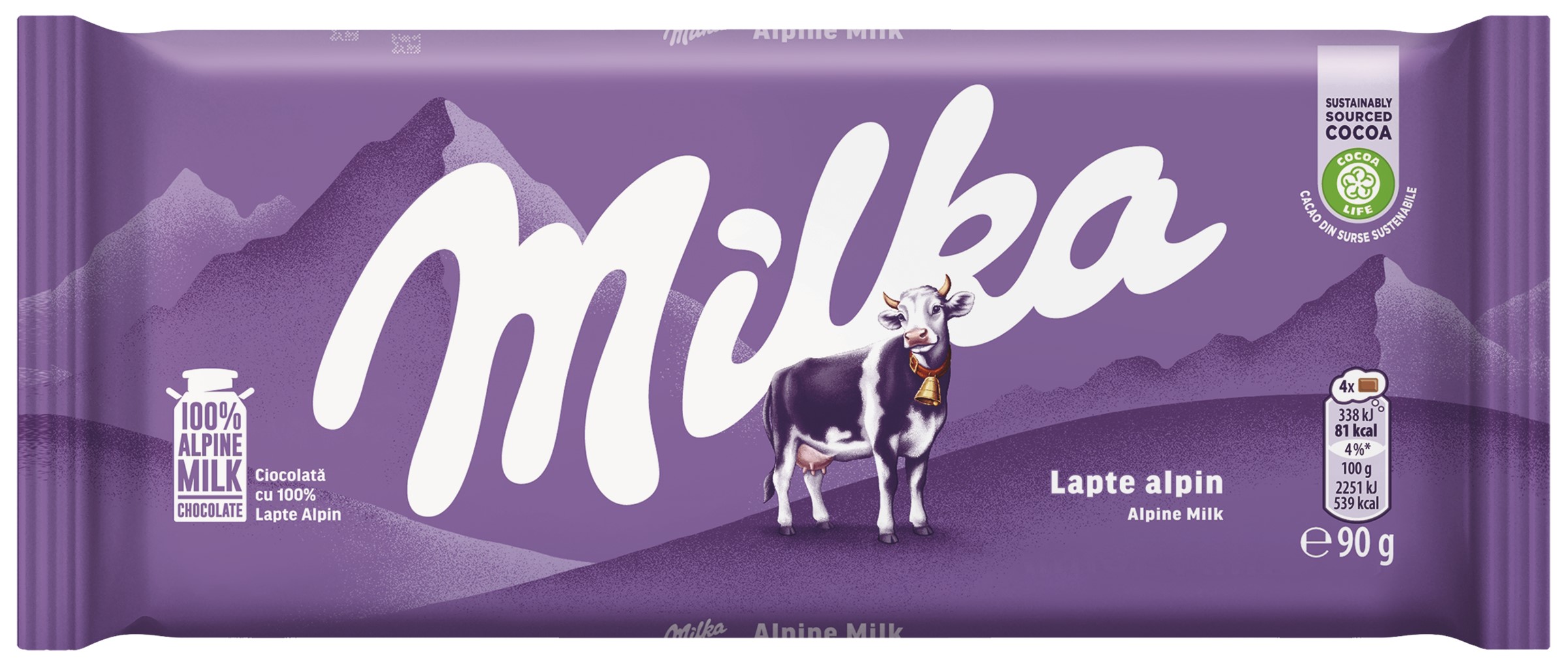 Ciocolată cu lapte alpin Milka  90g