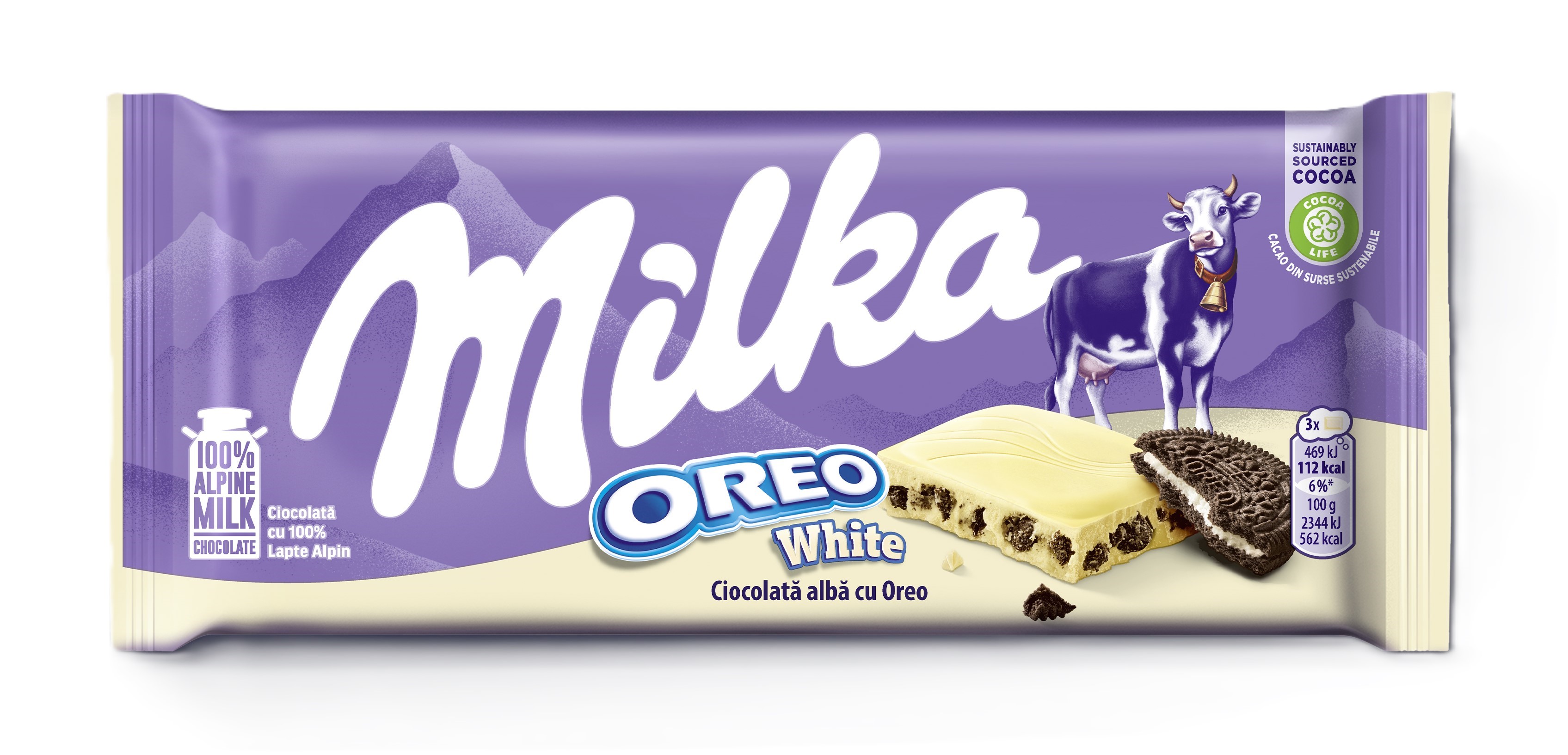 Белый шоколад Milka с печеньем Oreo White, 100 г