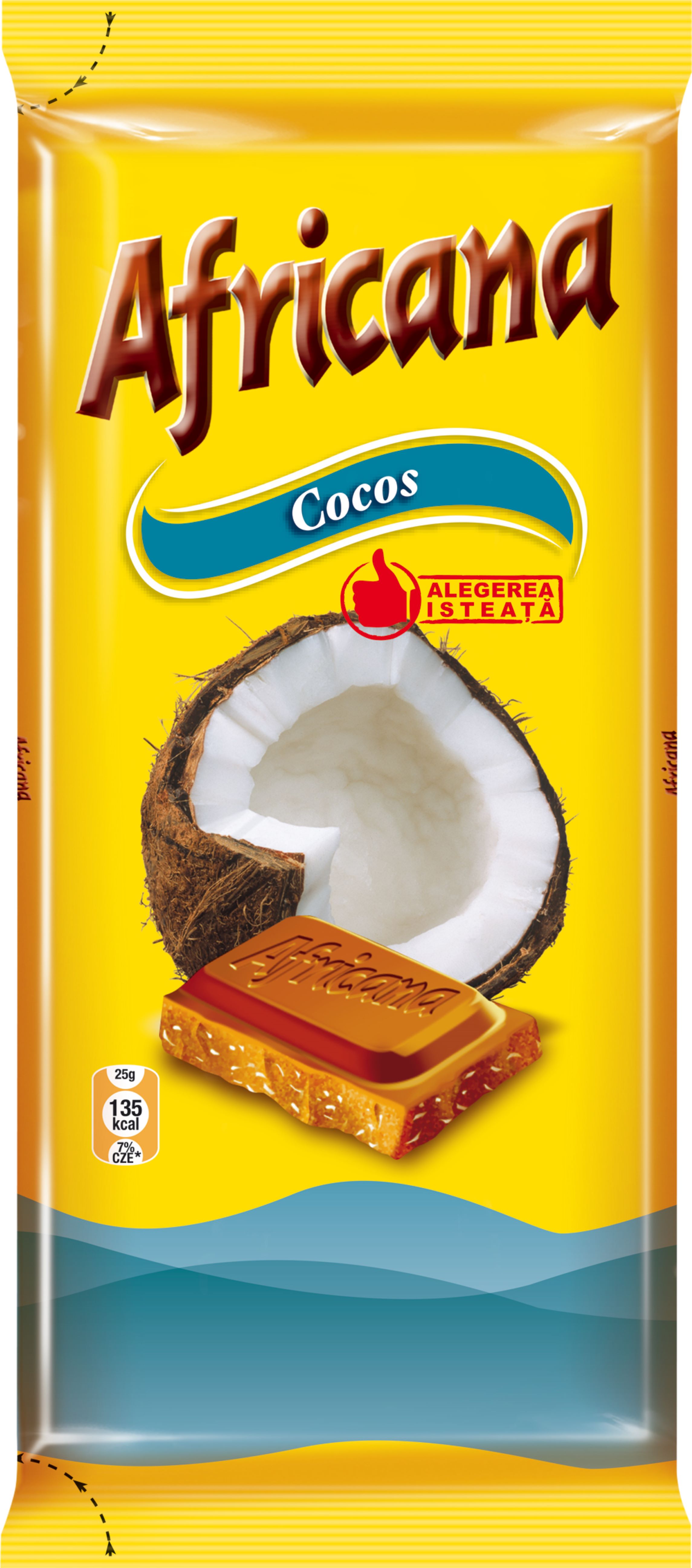 Шоколадка Africana молочный с кокосом, 80 г