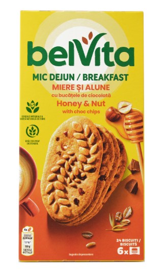 Biscuiți Belvita Mic Dejun Miere și alune  300g