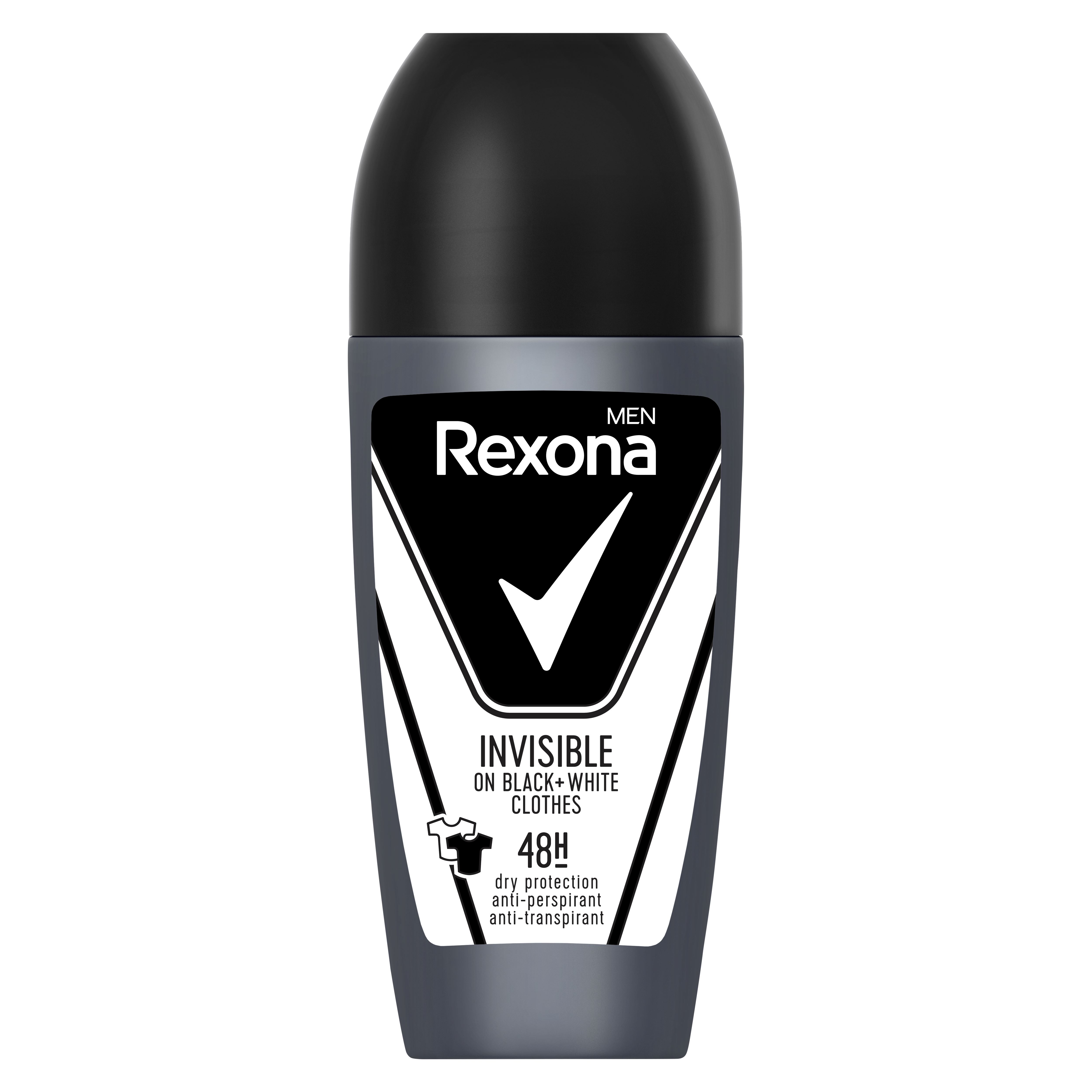 Antiperspirant Rexona Roll On  Men Invisible Black&White 50 ml