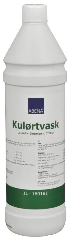 ABENA Жидкий стиральный порошок, без цвета и запаха, для цветного и белого белья, 1 л
