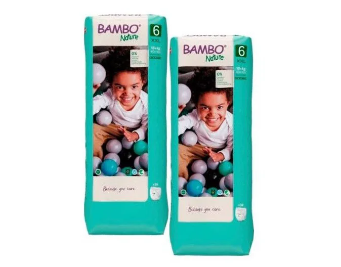 Set Scutece-chiloțel Bambo Nature 6, 18+ kg, 76buc  (2x38buc)