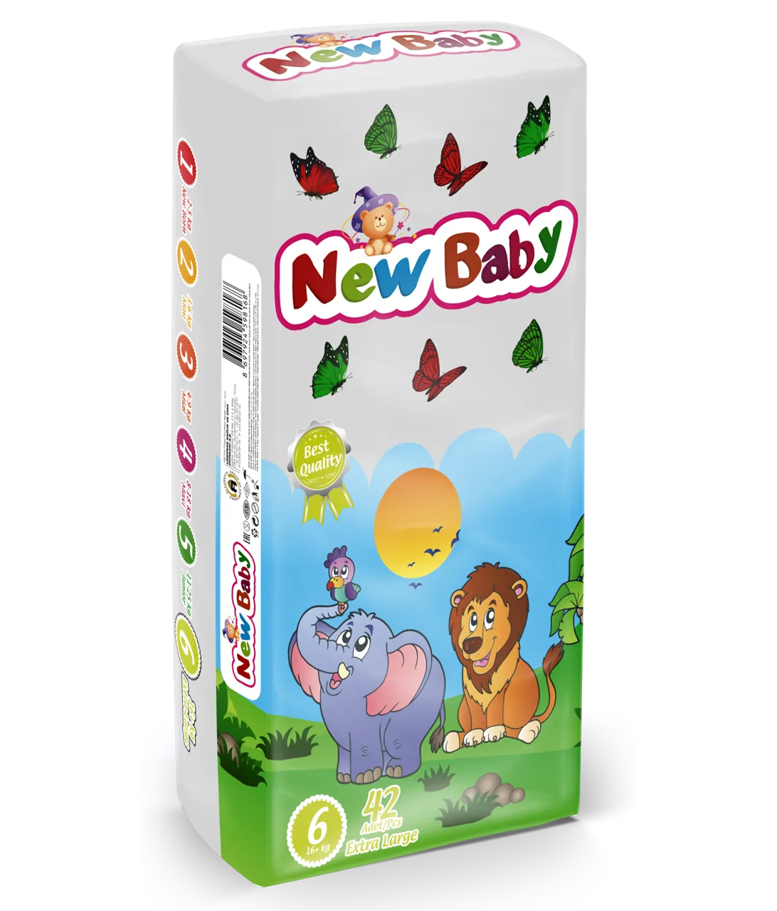 New Baby Jumbo, №6 Extra Large, (16+ кг), 42 шт.