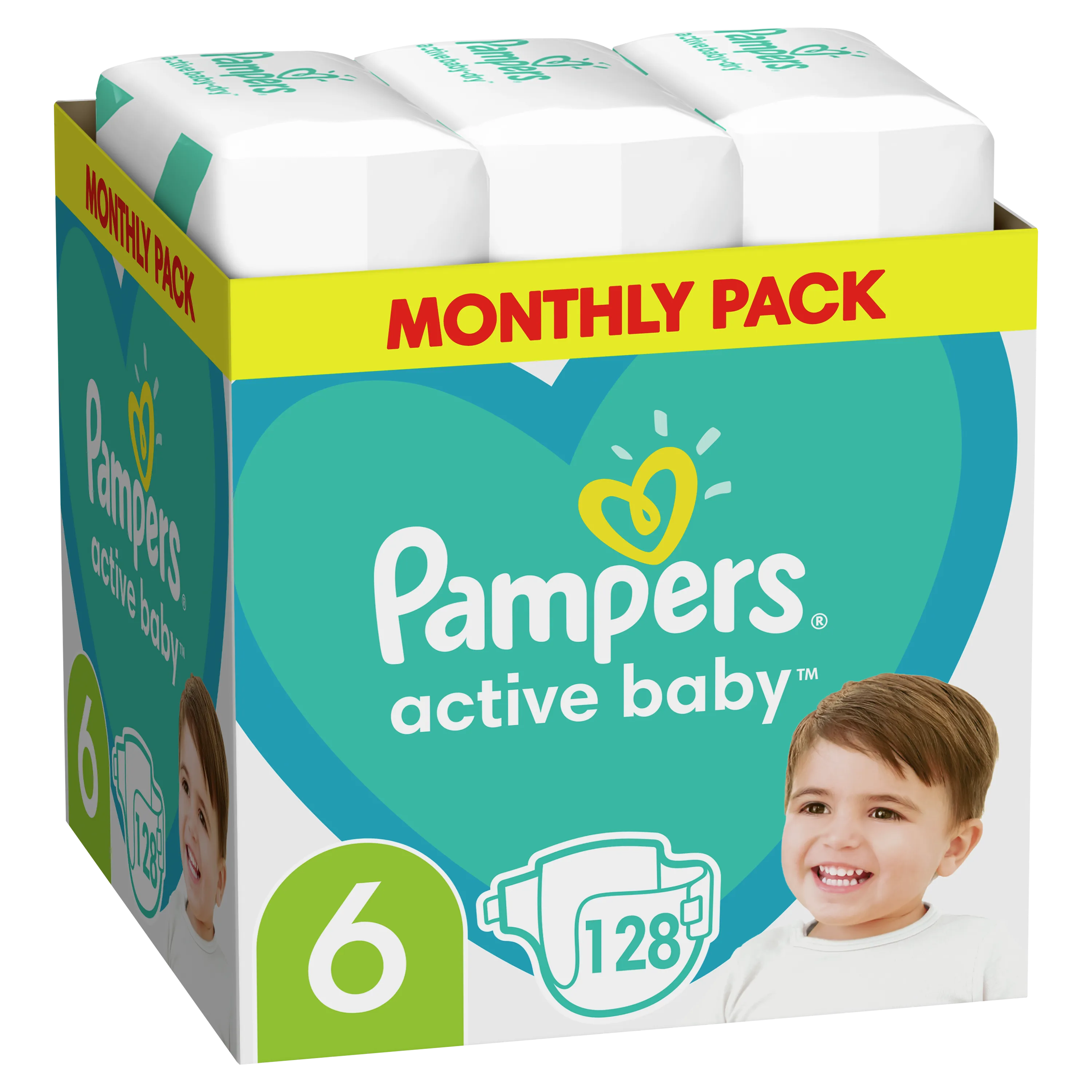 Подгузники Pampers Active Baby Box 6 (13-18 кг), 128 шт. 