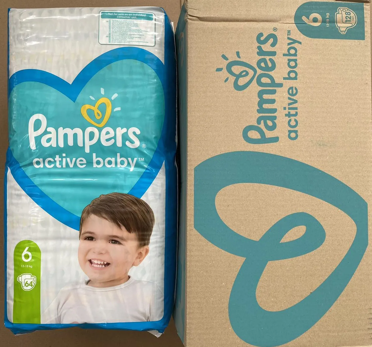 Подгузники Pampers Active Baby Box 6 (13-18 кг), 128 шт. 