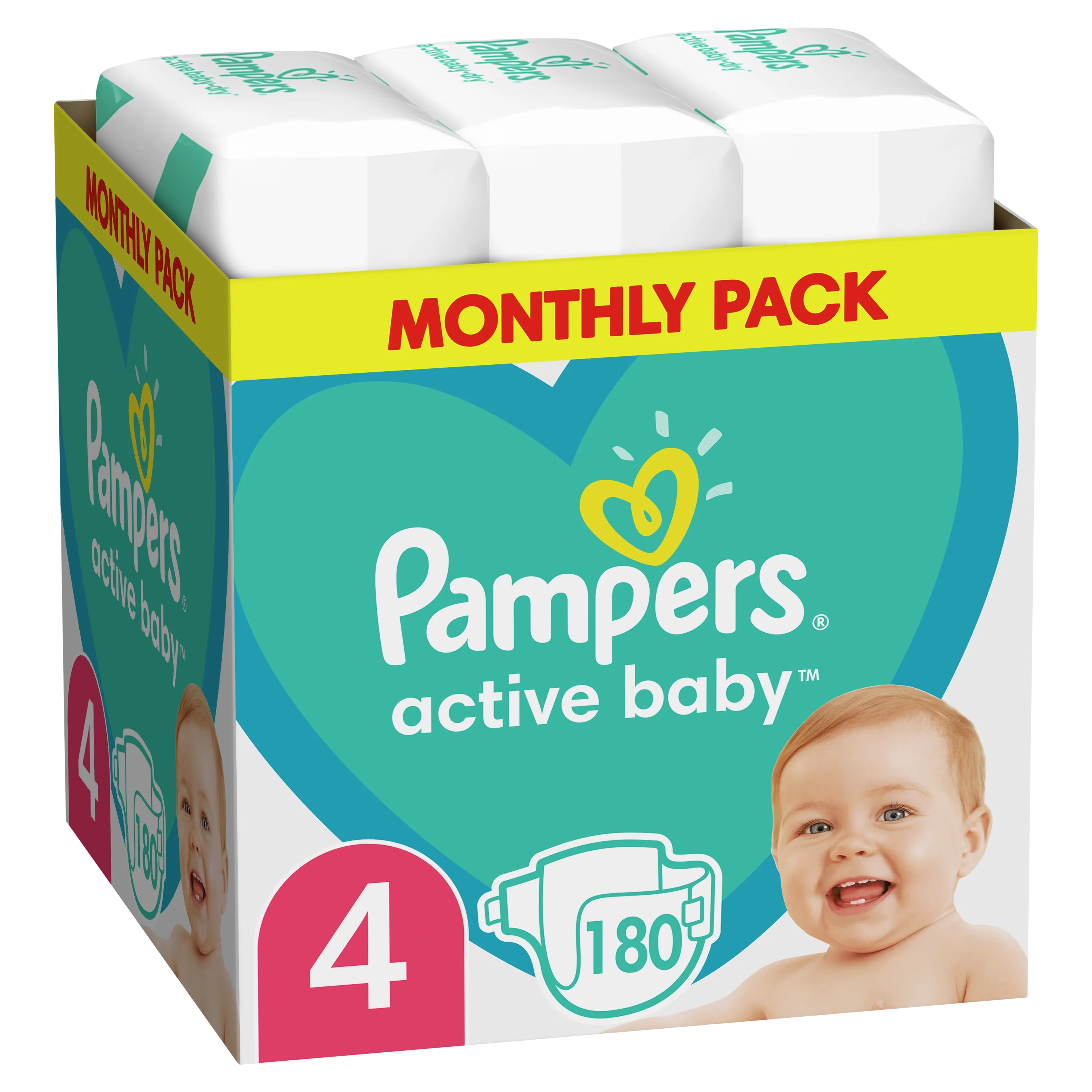 Подгузники Pampers Active Baby Maxi Box 4 (8-14 кг), 180 шт. 